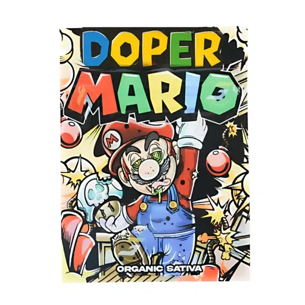 1 Gram Stock Mylar Bag – Premium Smell-Proof Flower Packaging - Doper Mario (100 Count) WSMB-1G-076 - Image 2