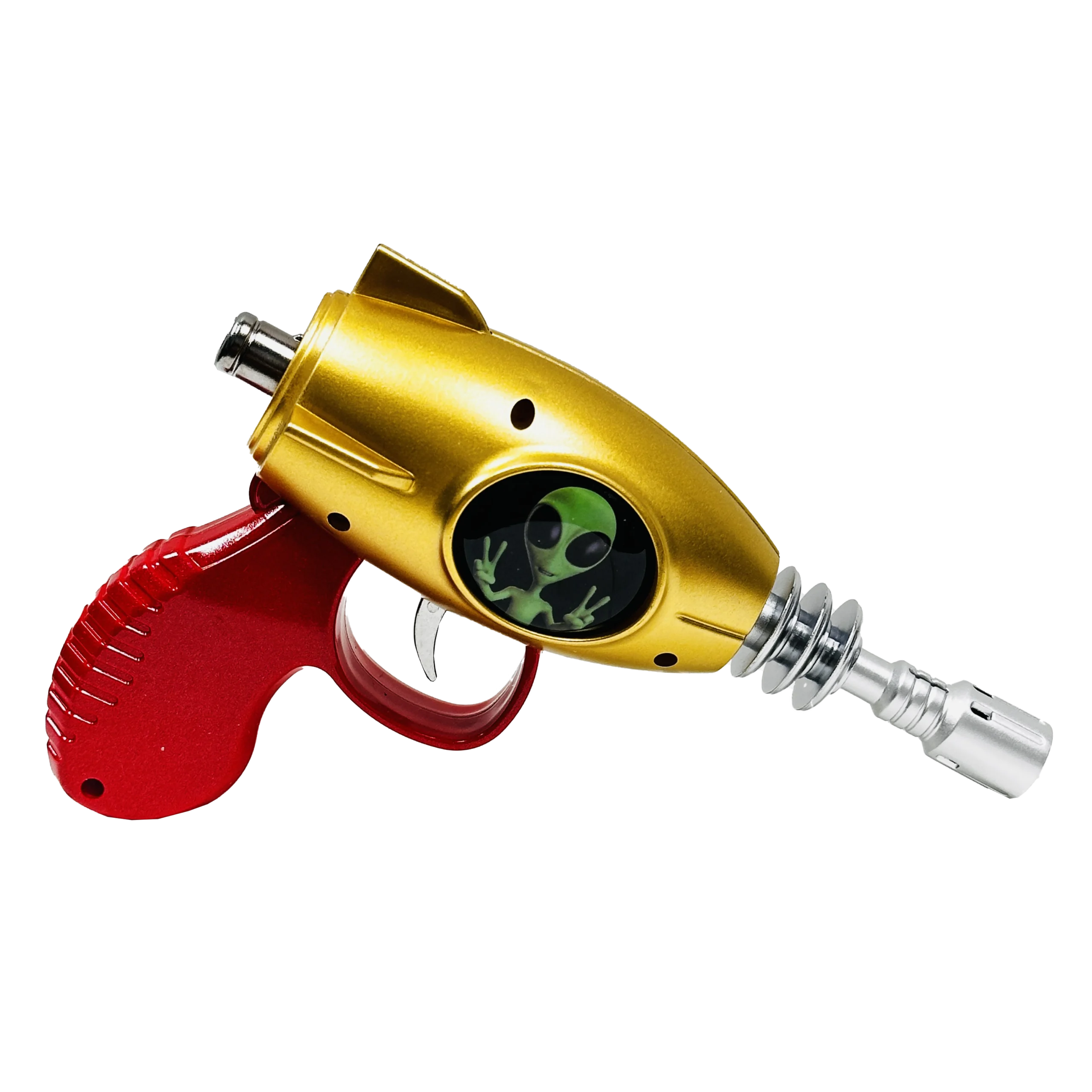 19029-FL10 Alien Blaster Torch Lighter With Fluorescent Light (Alien Peace Red & Gold) (1Pc) - Image 8