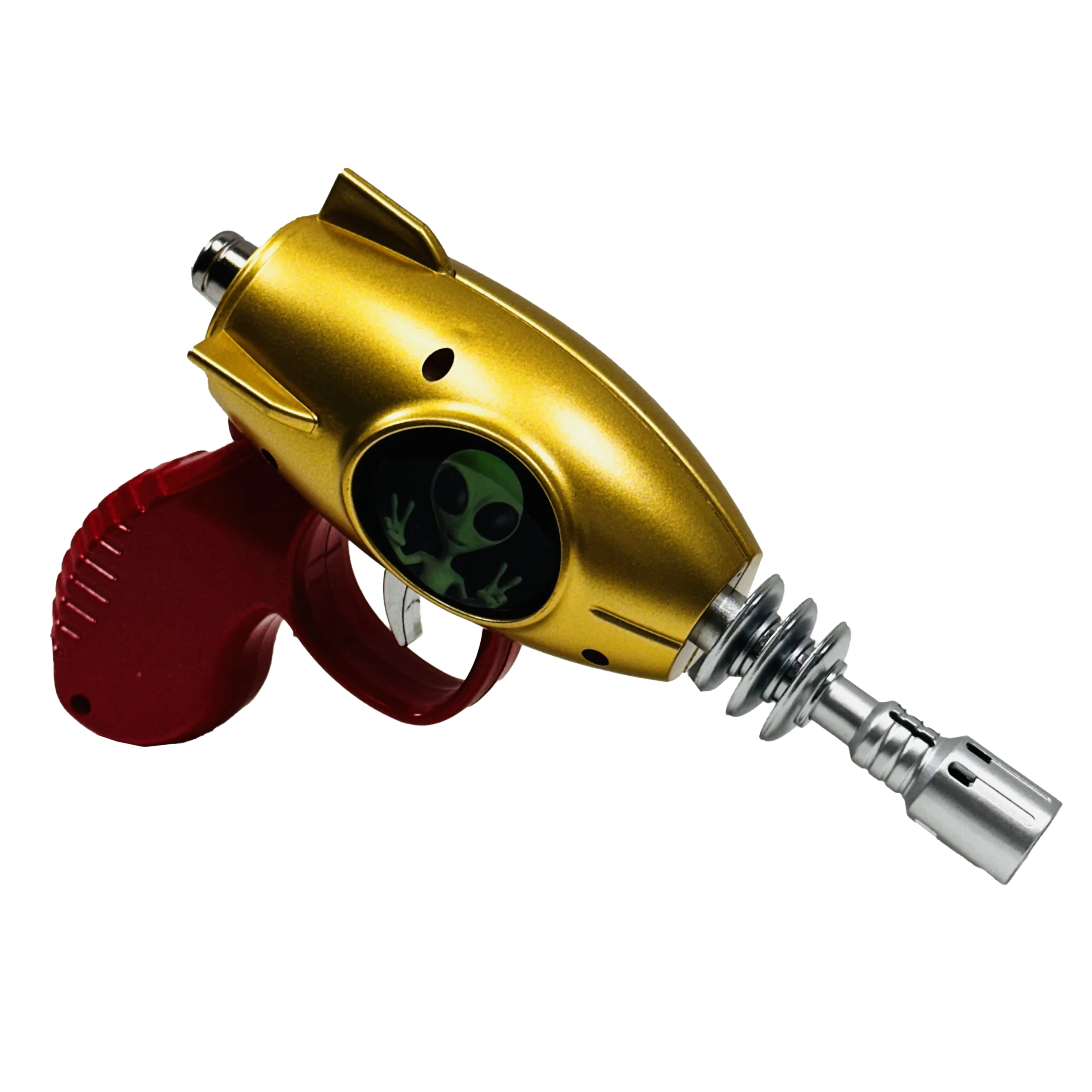 19029-FL10 Alien Blaster Torch Lighter With Fluorescent Light (Alien Peace Red & Gold) (1Pc) - Image 5