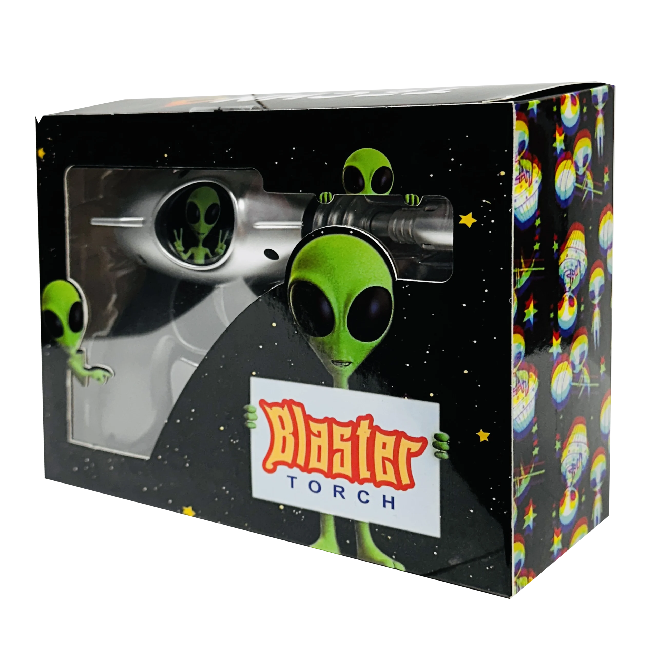 19029-FL11 Alien Blaster Torch Lighter With Fluorescent Light (Alien Peace Silver) (1Pc) - Image 2