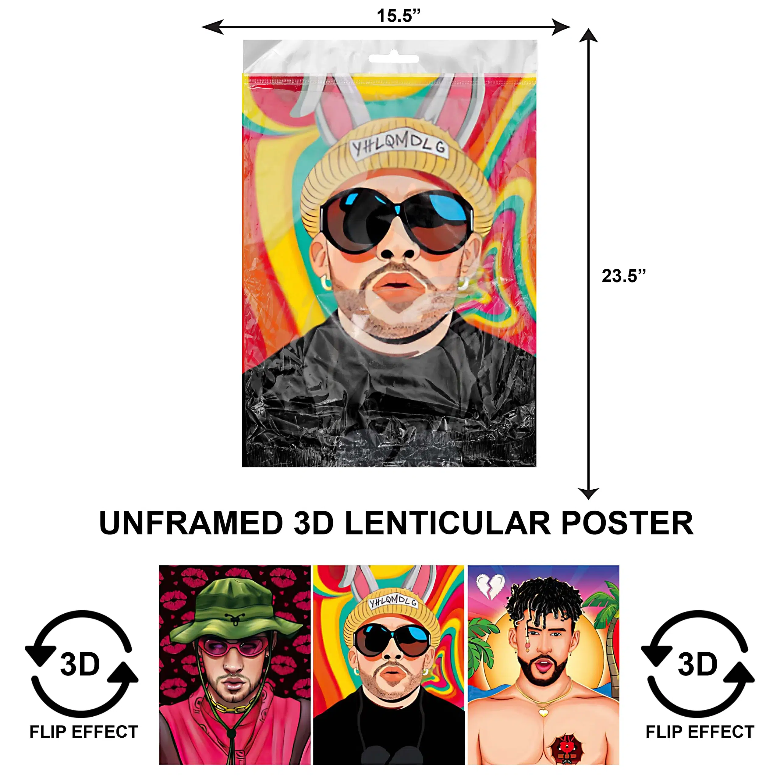 3DLPNF-002 Music – Bad Bunny Large UnFramed Poster