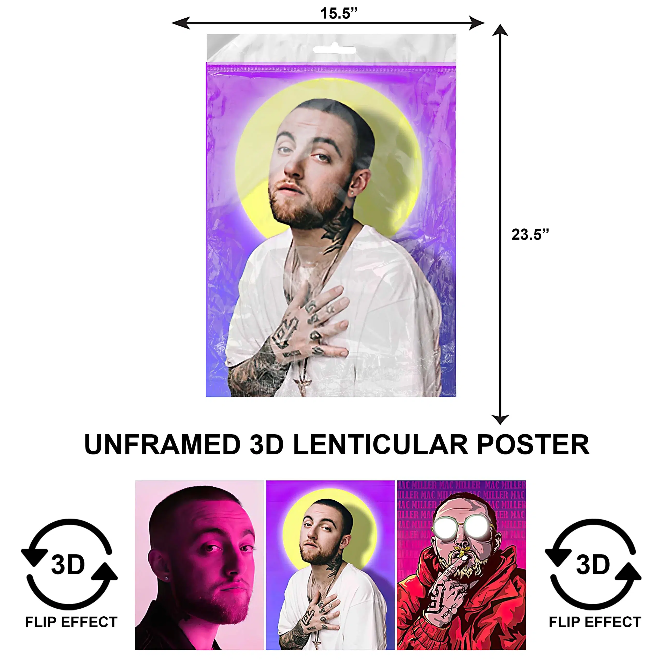 3DLPNF-006 Music – Rapper Mac Miller Large UnFramed Poster