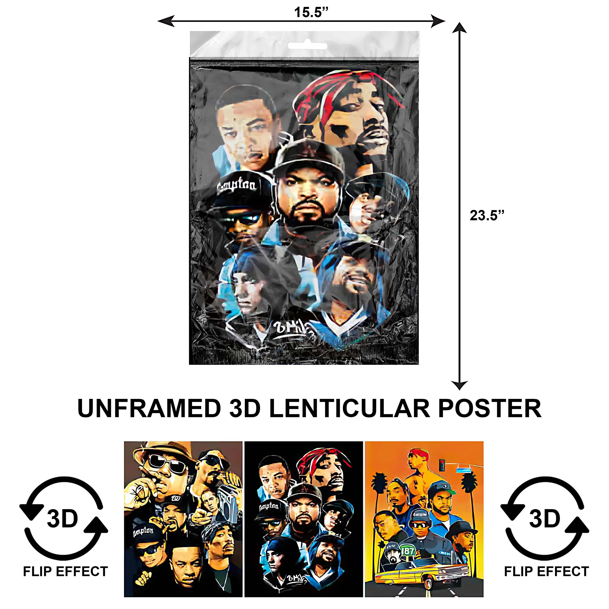 3DLPNF-013 Music – Rappers Collage Large UnFramed Poster