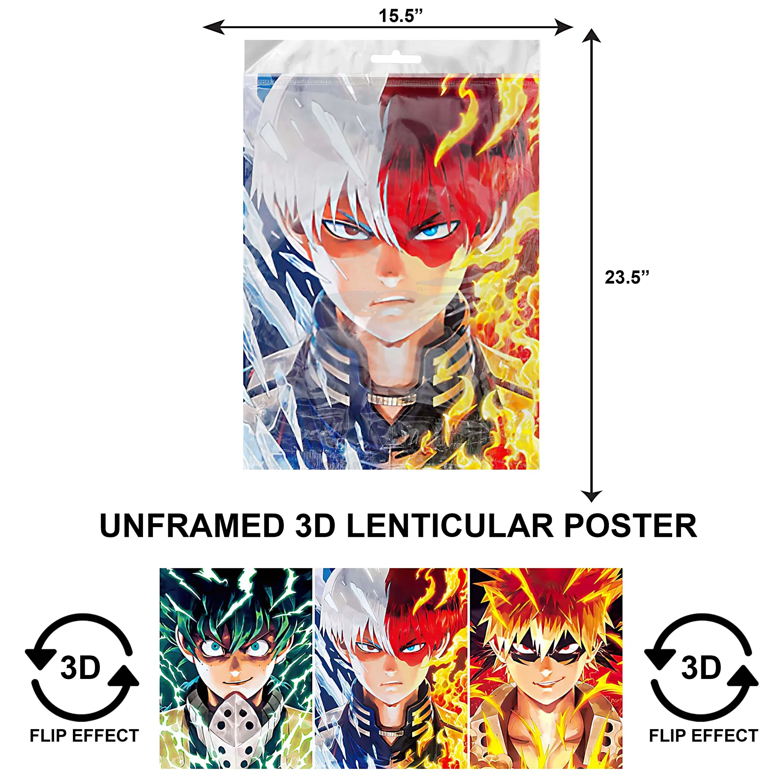 3DLPNF-014 Anime – Izuku, Katsuki, Shoto Todoroki Large UnFramed Poster