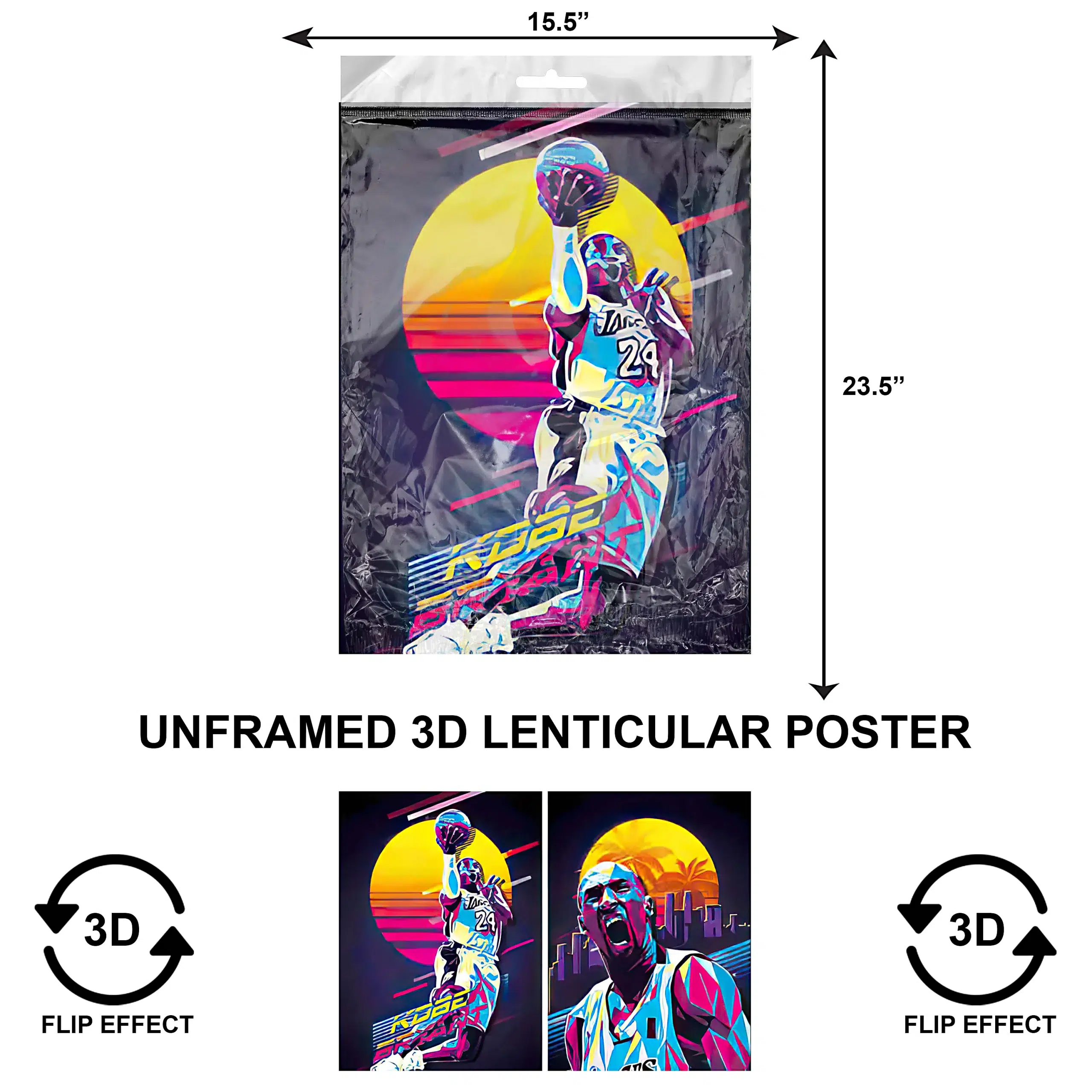 3DLPNF-018 Sports – Kobe Bryant Large UnFramed Poster