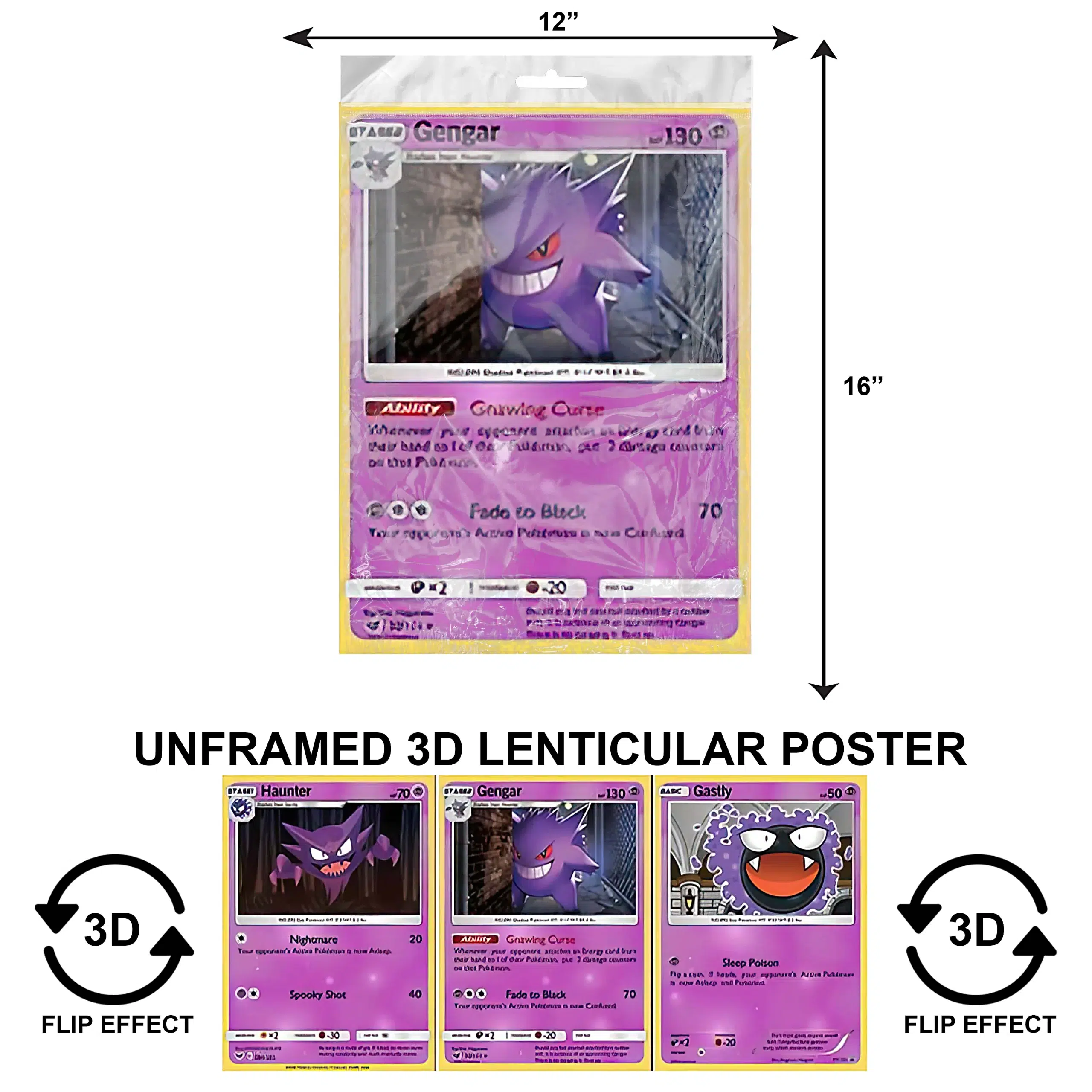 3DPNF-003 Anime – Pokemon Gengar UnFramed Poster