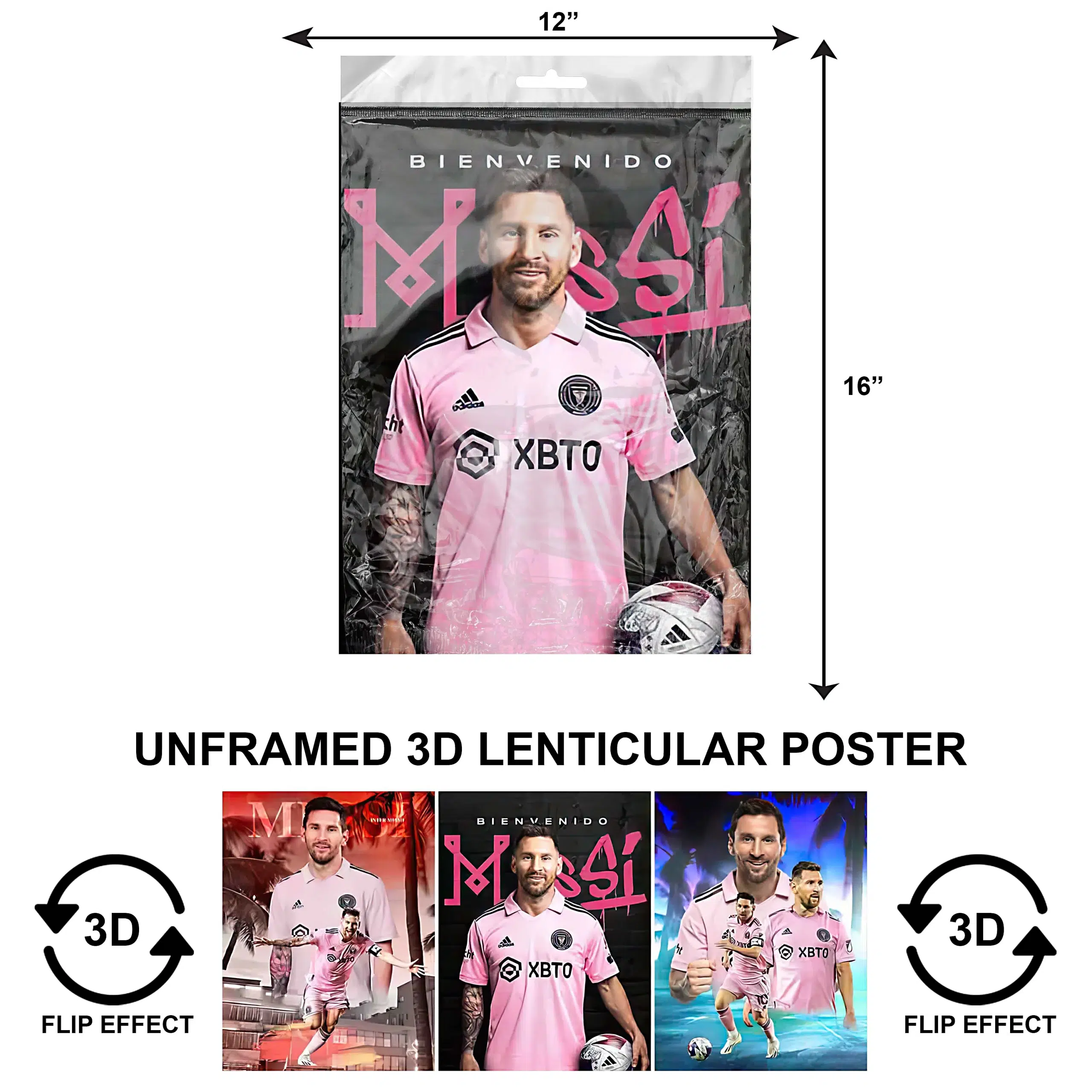 3DPNF-005 Sports – Leo Messi UnFramed Poster