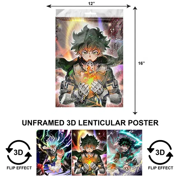 3DPNF-013 Anime - My Hero Academia Izuku Midoriya Bakugou UnFramed Poster