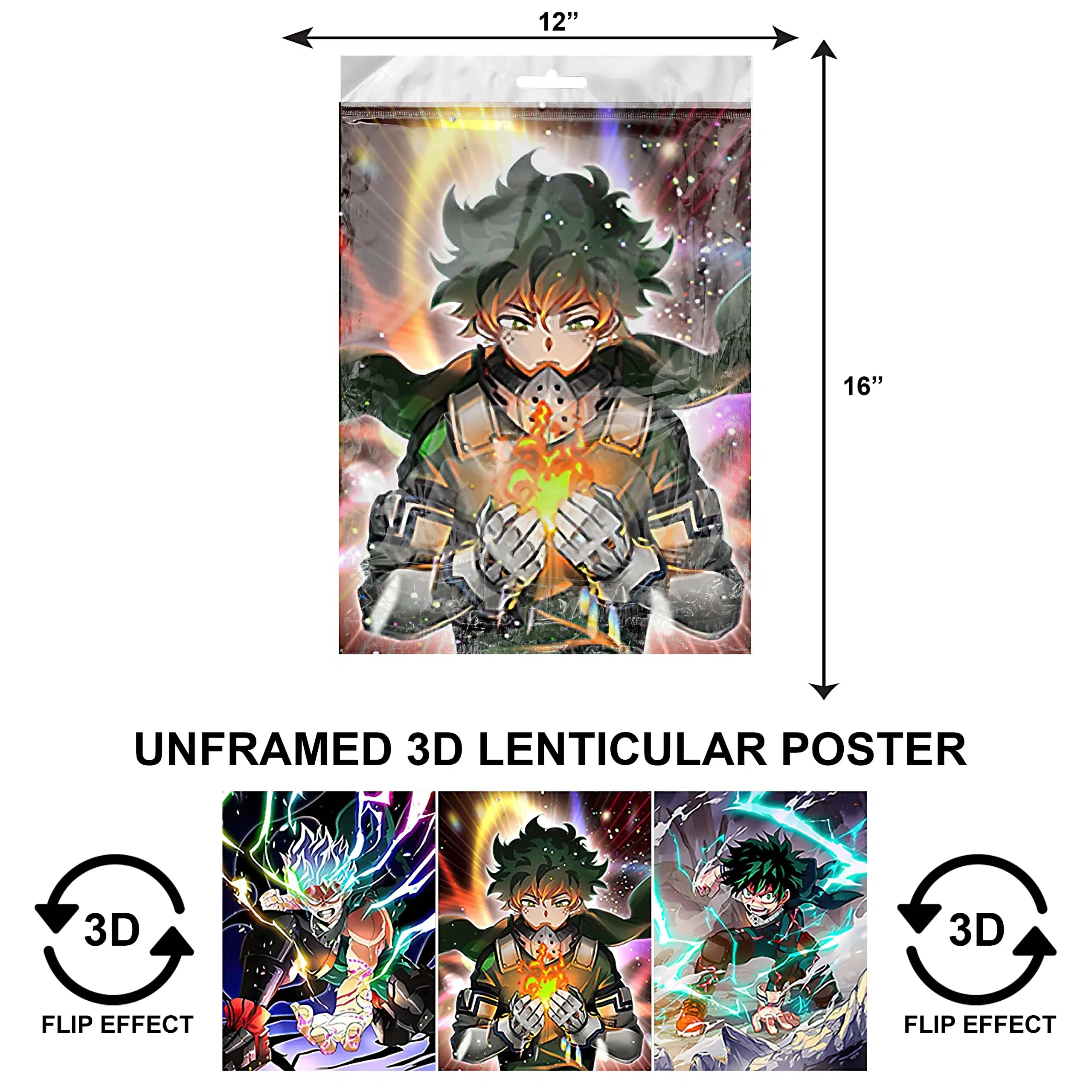 3DPNF-013 Anime – My Hero Academia Izuku Midoriya Bakugou UnFramed Poster