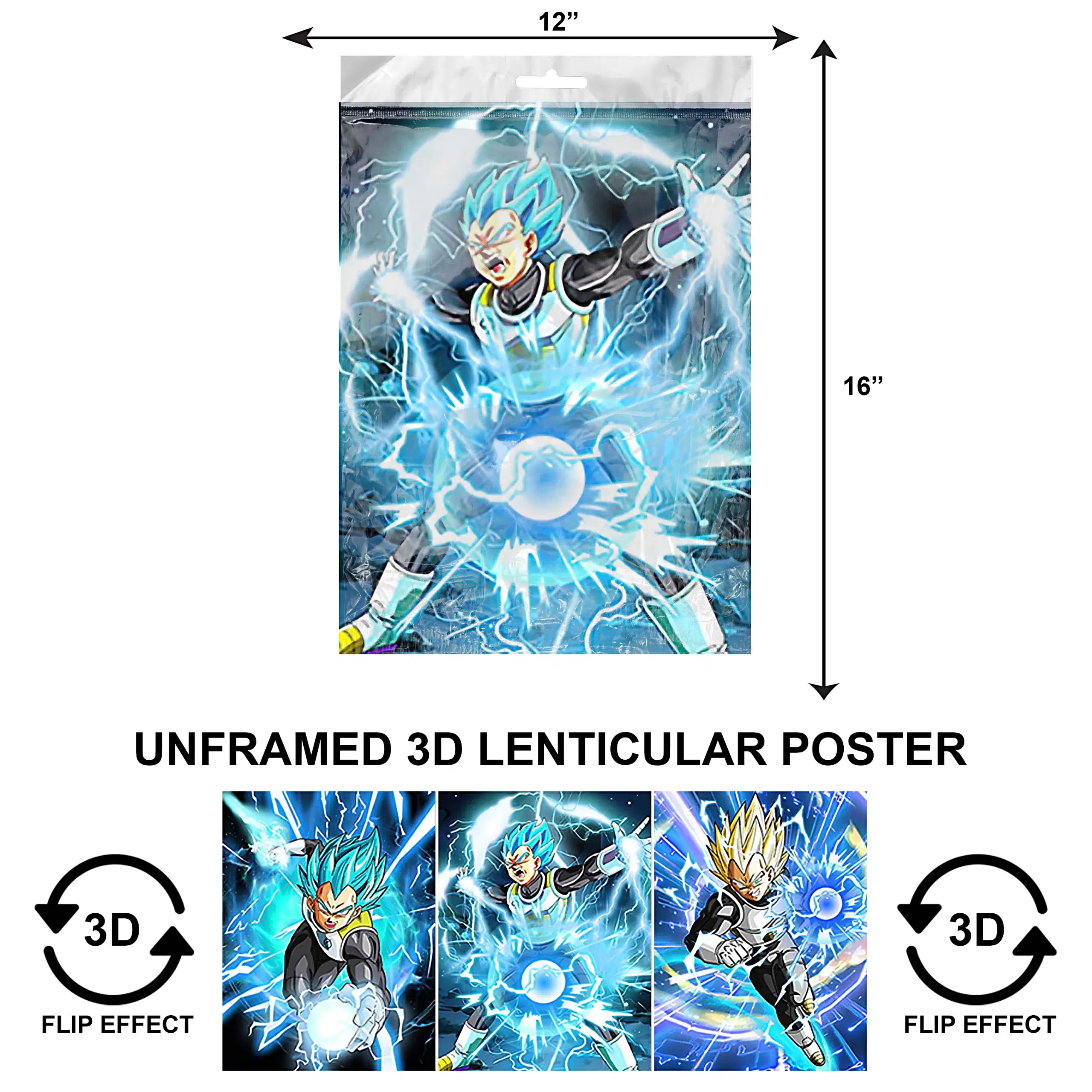 3DPNF-018 Anime – Dragon Ballz Vegeta UnFramed Poster