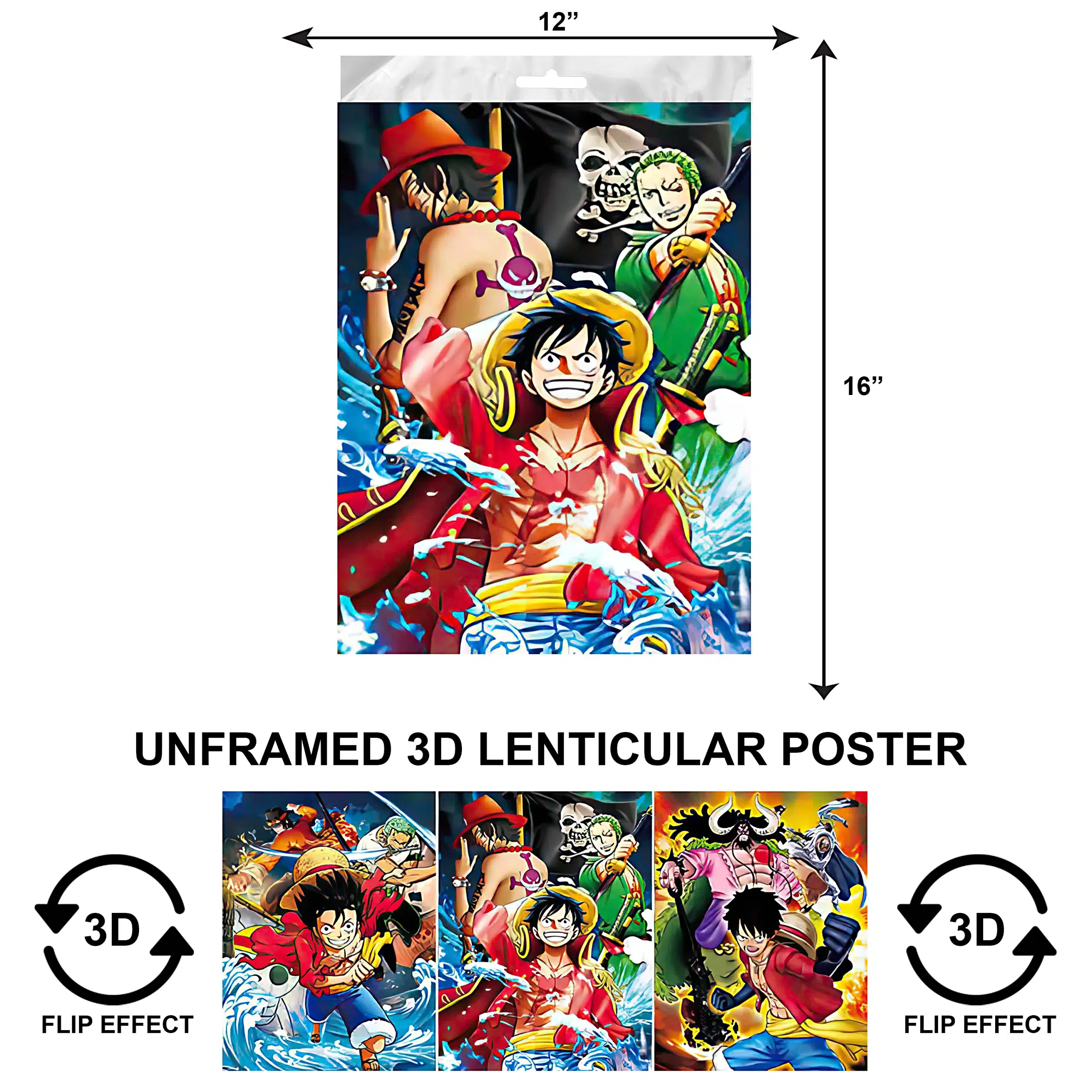 3DPNF-021 Anime – Monkey D. Luffy Escapes Danger UnFramed Poster