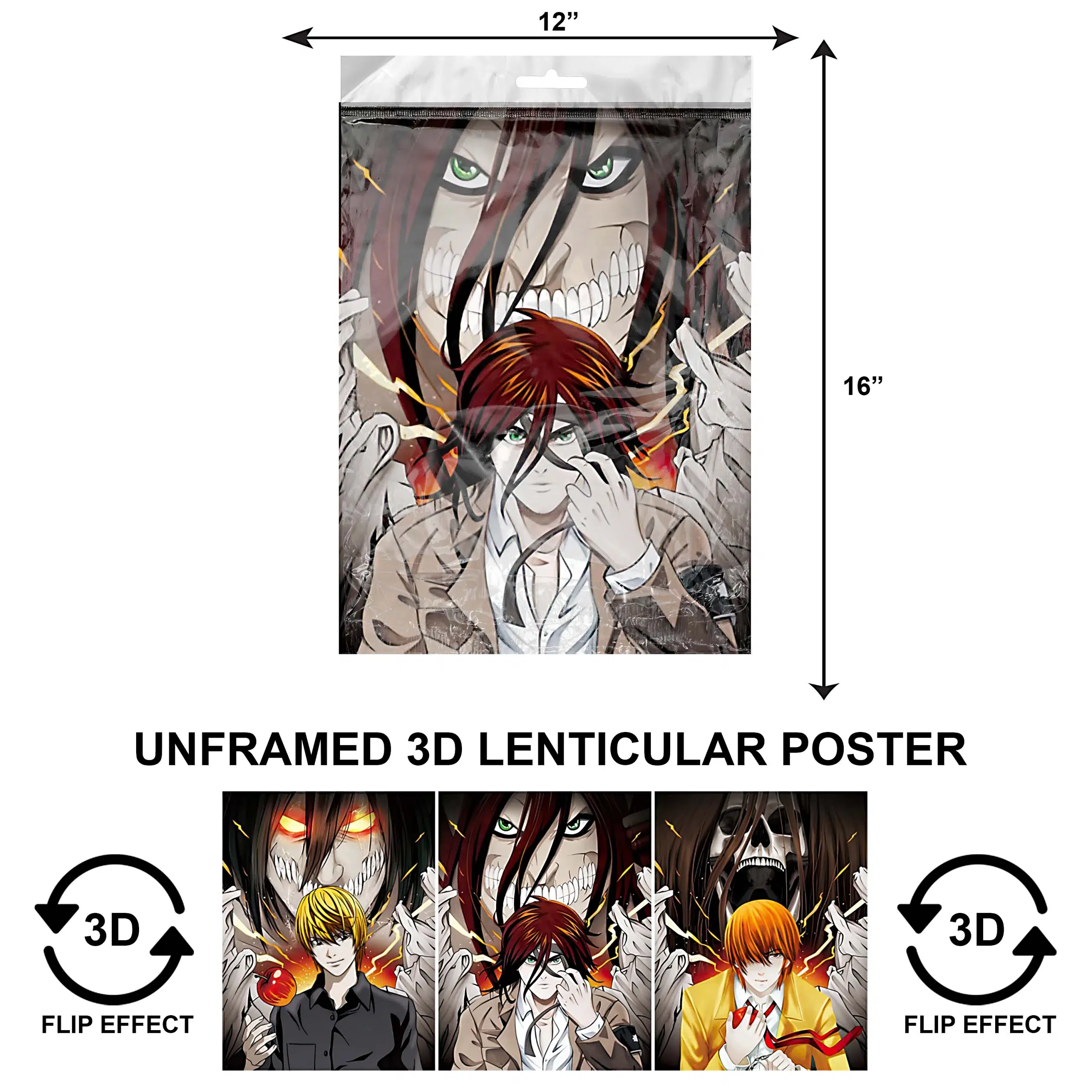 3DPNF-027 Anime – Attack on Titan – Eren Jaeger UnFramed Poster