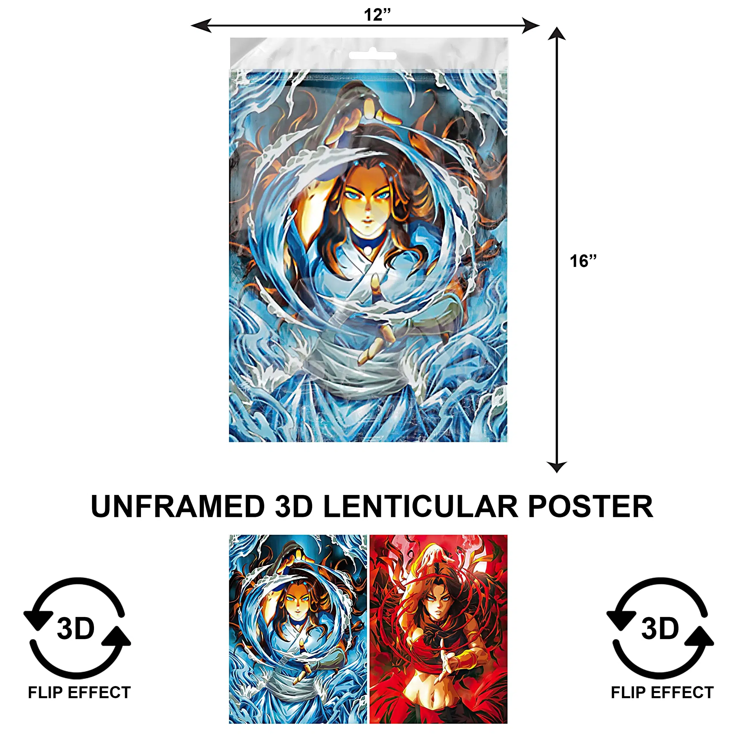 3DPNF-032 Anime – Airbender – Katara UnFramed Poster