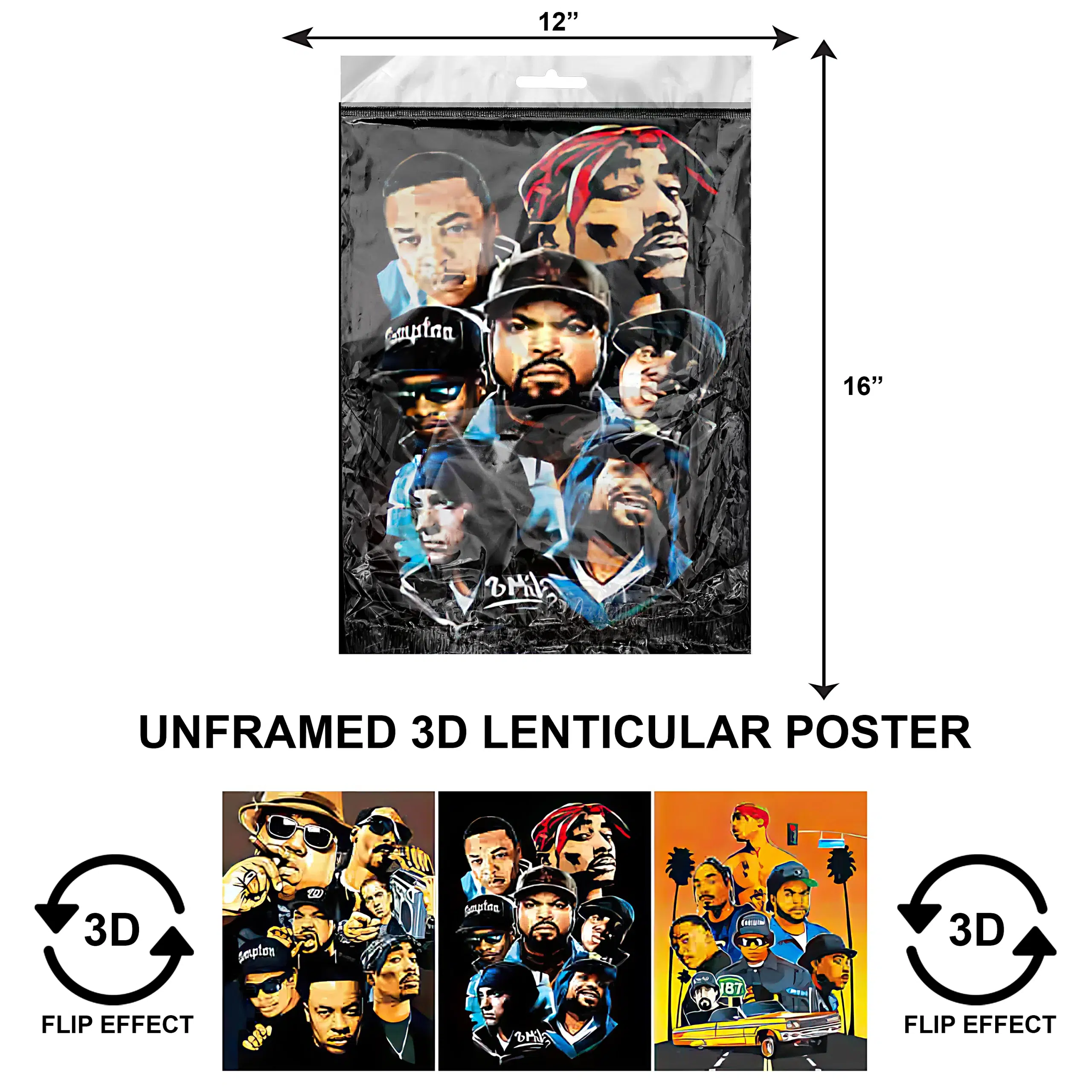 3DPNF-035 Music – Famous Rappers UnFramed Poster UnFramed Poster
