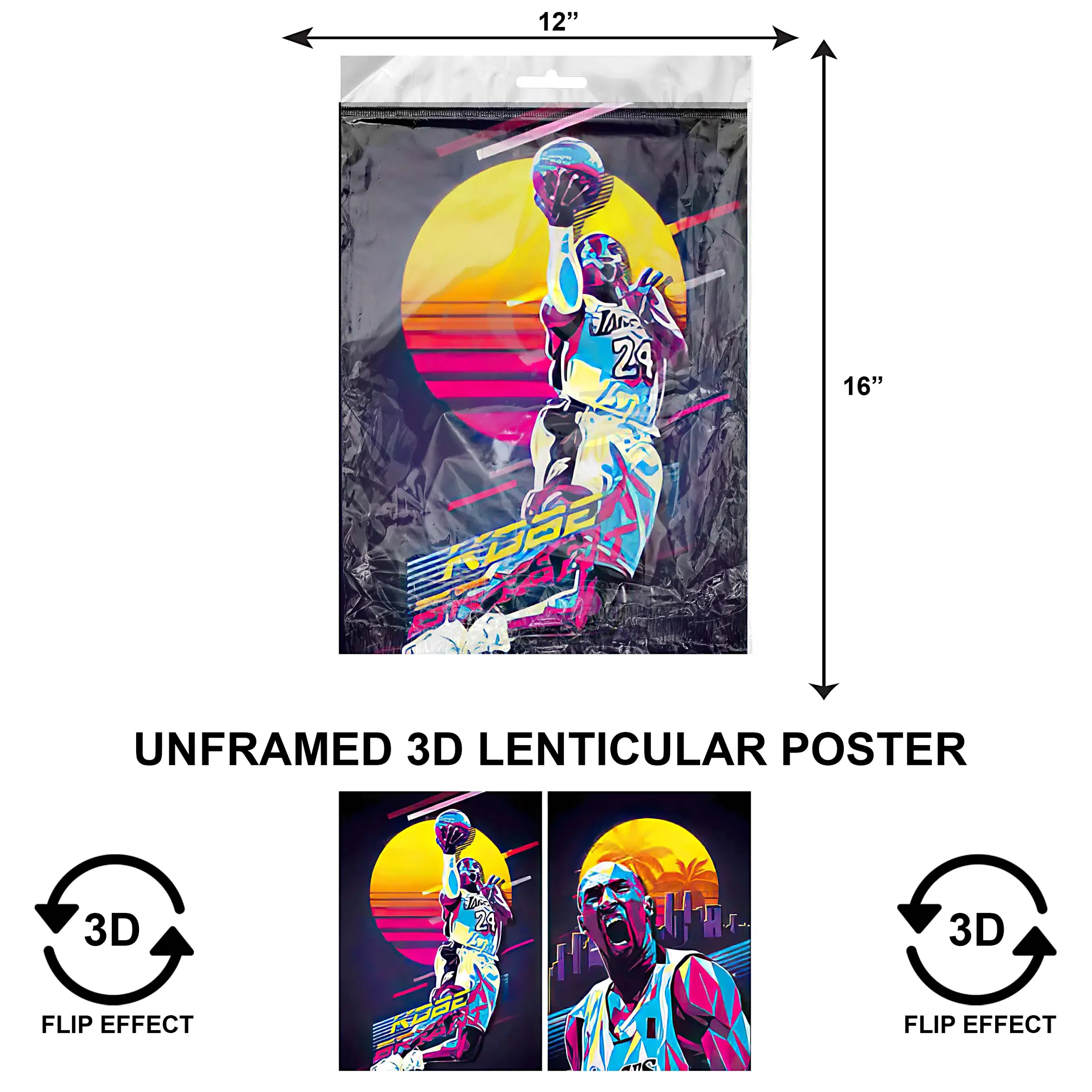 3DPNF-042 Sports – Kobe Bryant UnFramed Poster
