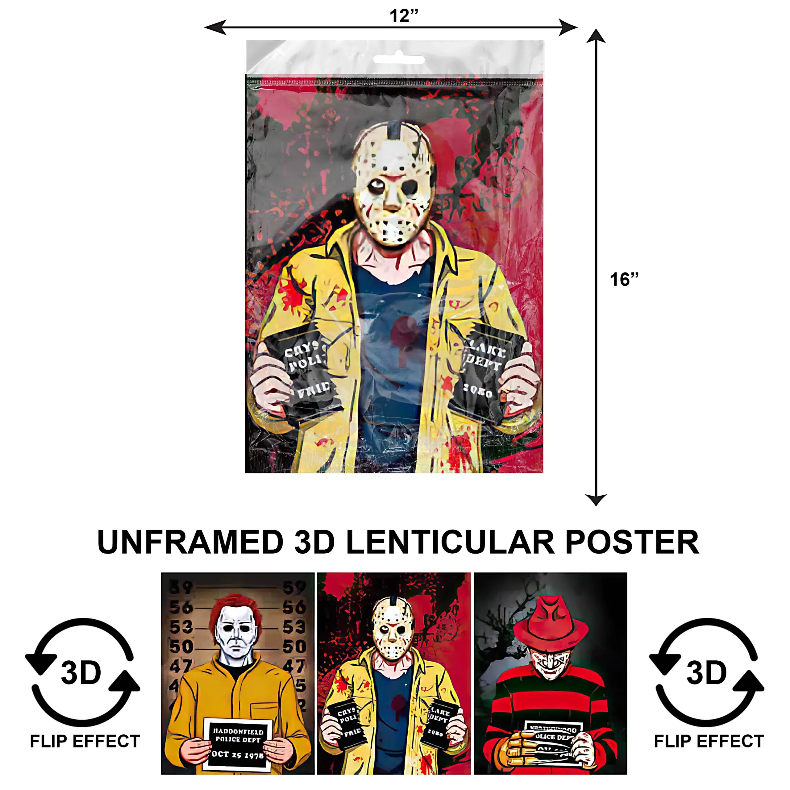 3DPNF-044 Movie – Freddy, Jason, Mike Myers UnFramed Poster