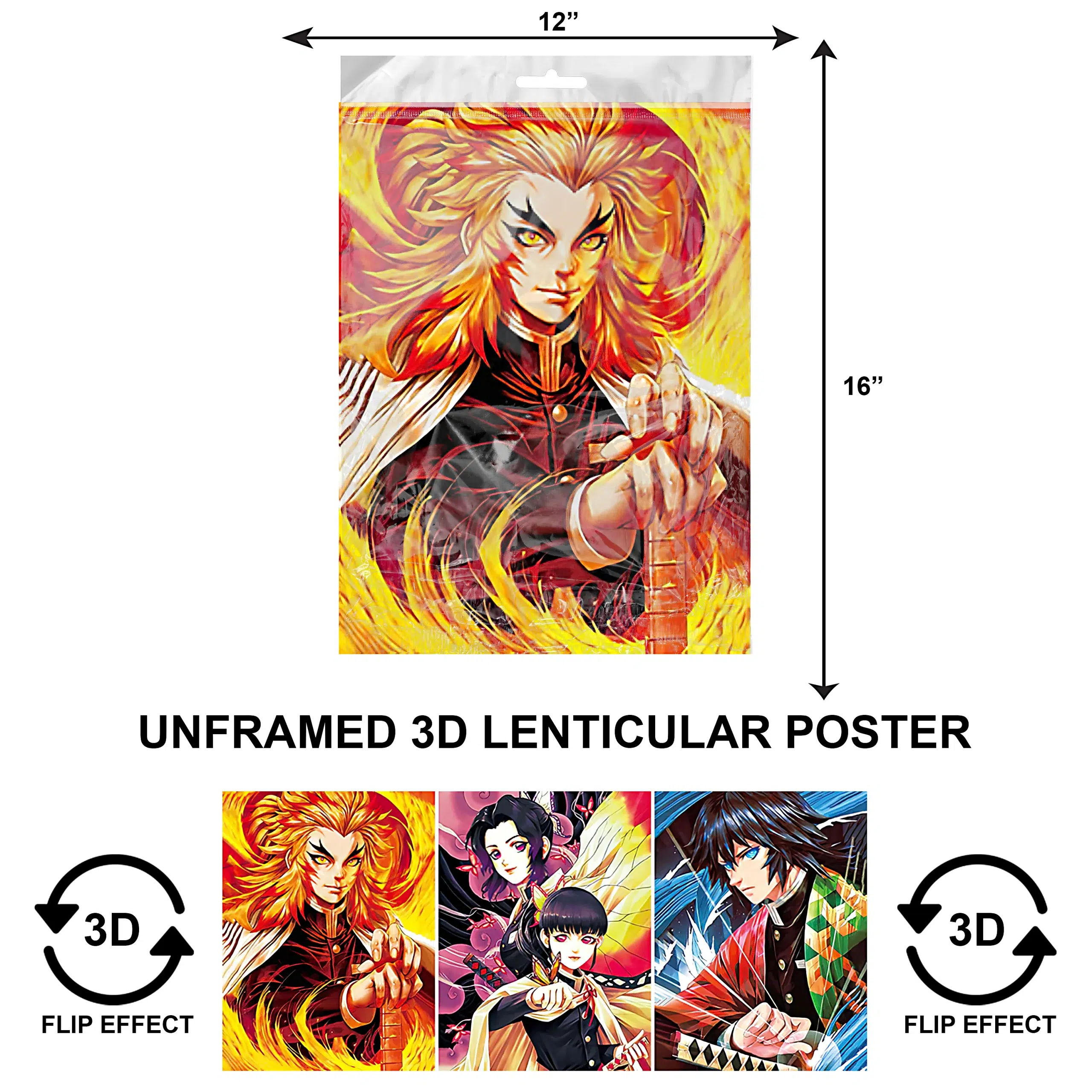 3DPNF-056 Anime – Kyojuro Rengoku UnFramed Poster