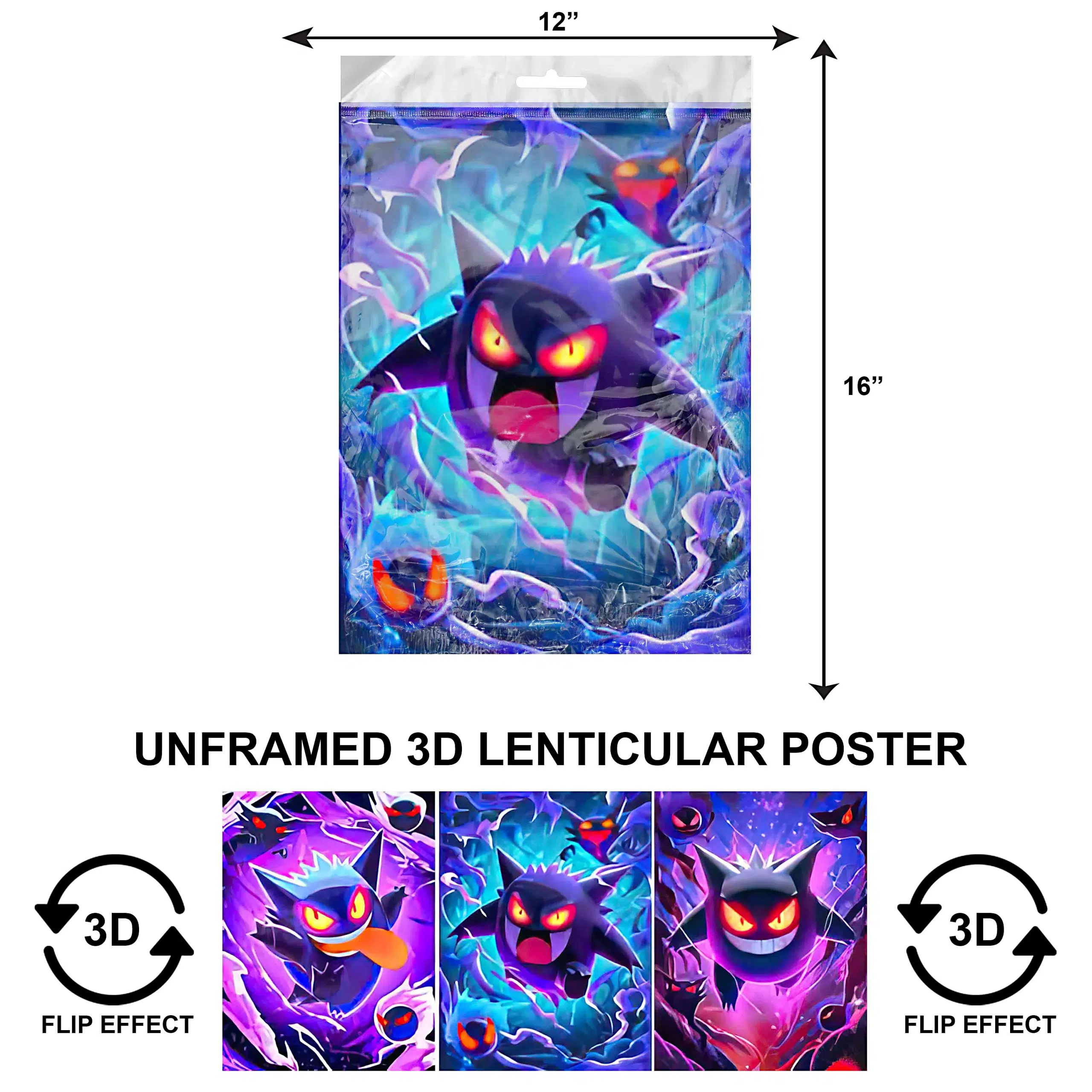 3DPNF-059 Anime – Pokemon Gengar UnFramed Poster