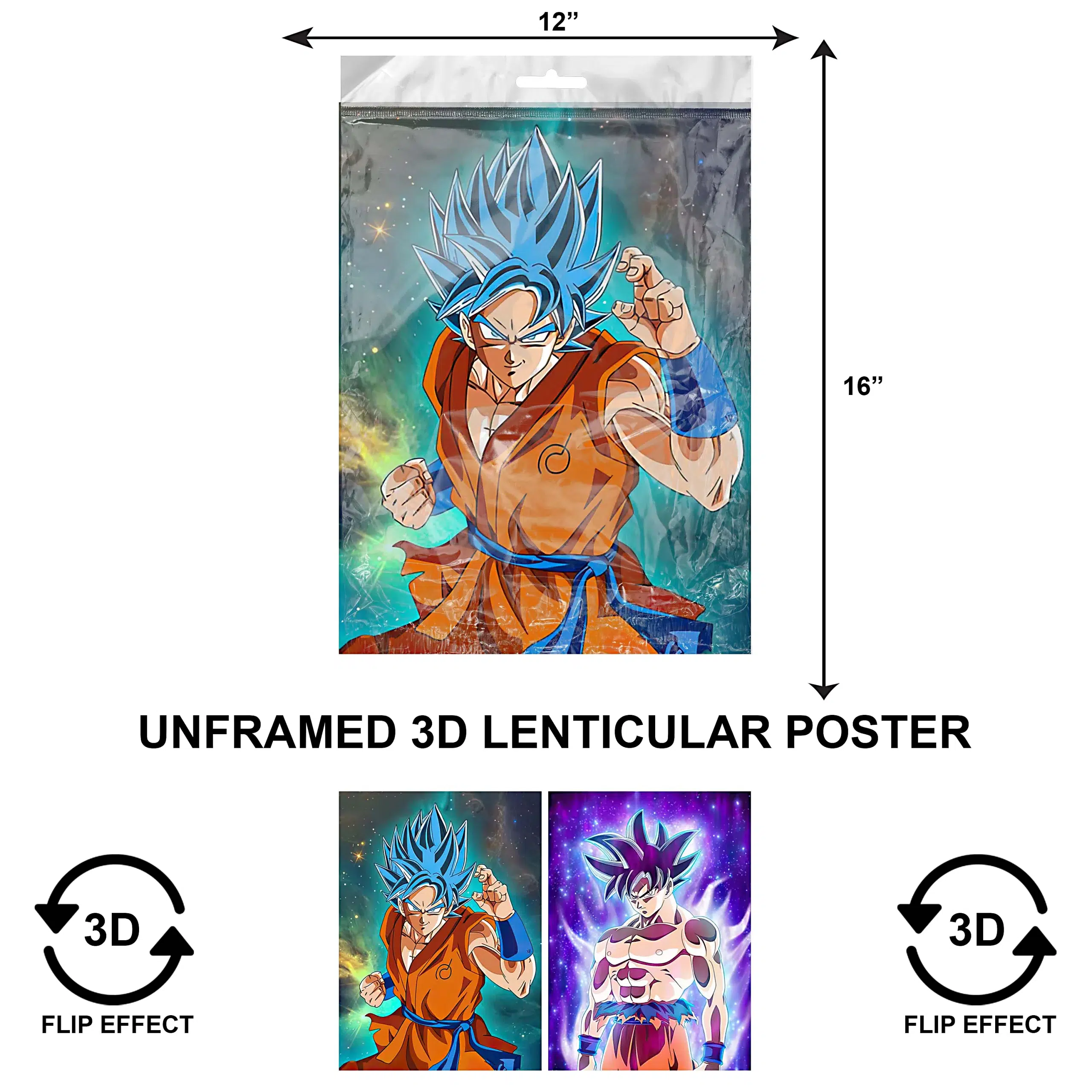 3DPNF-063 Anime – Dragon Ballz Son Goku UnFramed Poster