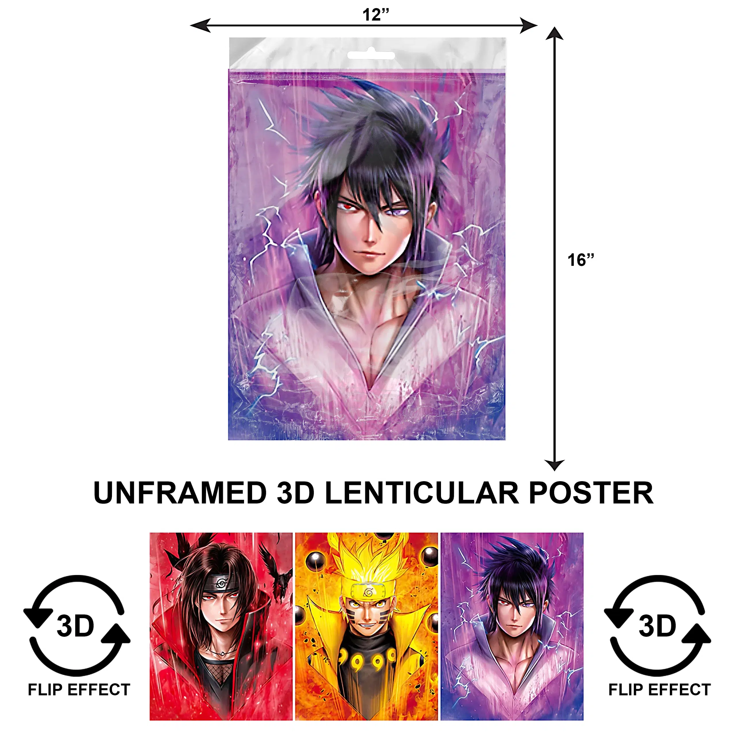 3DPNF-078 Anime – Sasuke Uchiha UnFramed Poster