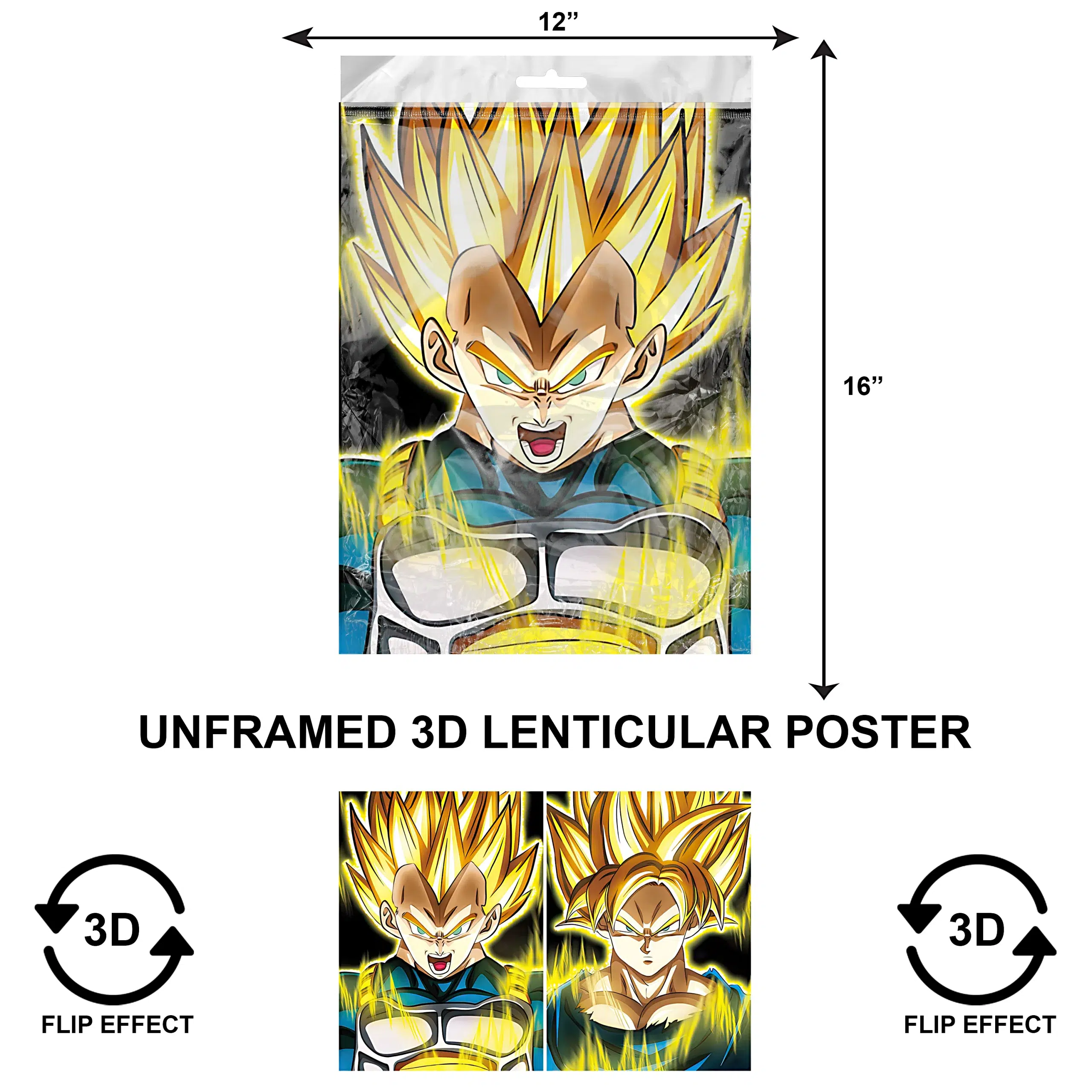 3DPNF-084 Anime – Dragon Ballz Blonde Goku UnFramed Poster