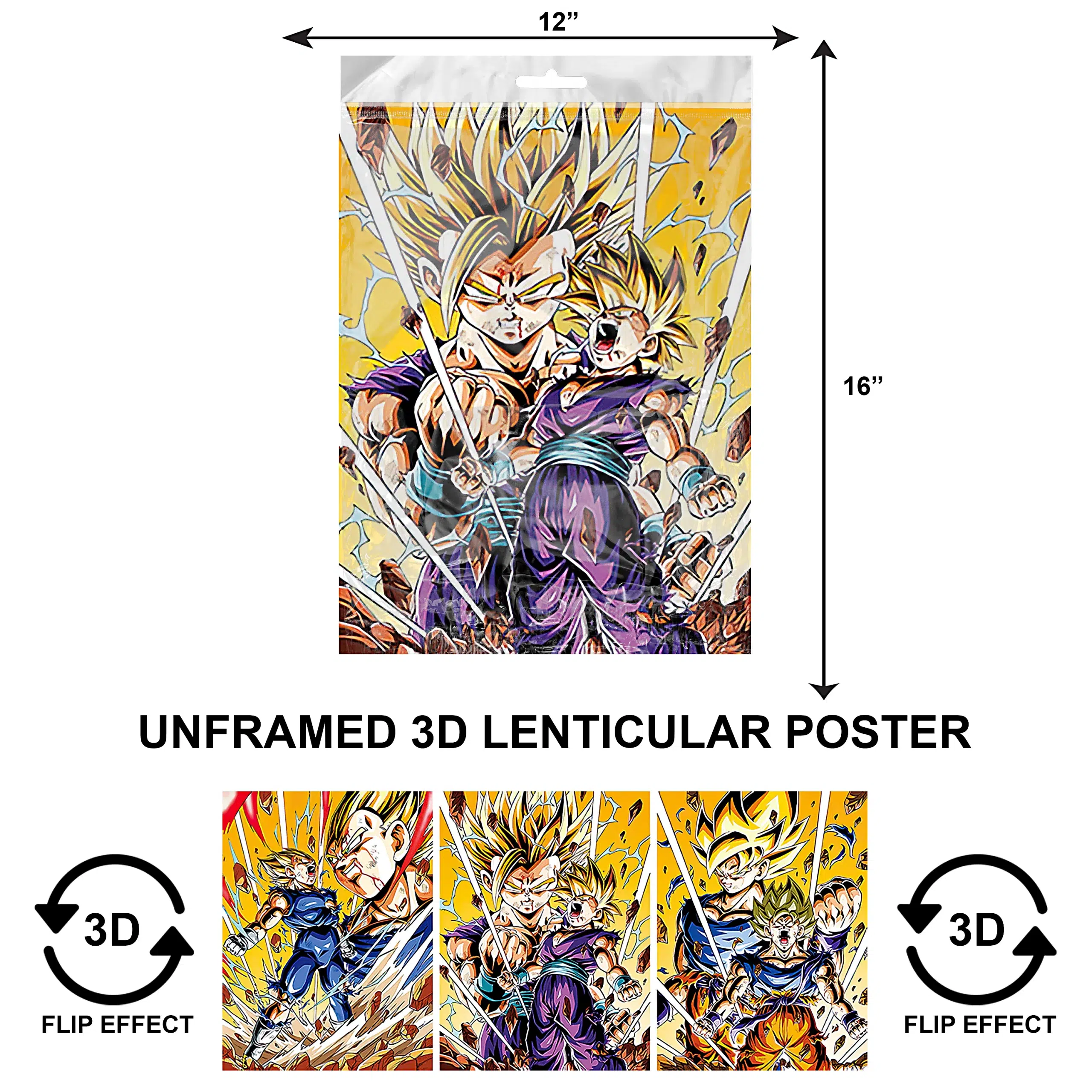 3DPNF-094 Anime – Dragon Ballz Goku Rage Explosion UnFramed Poster