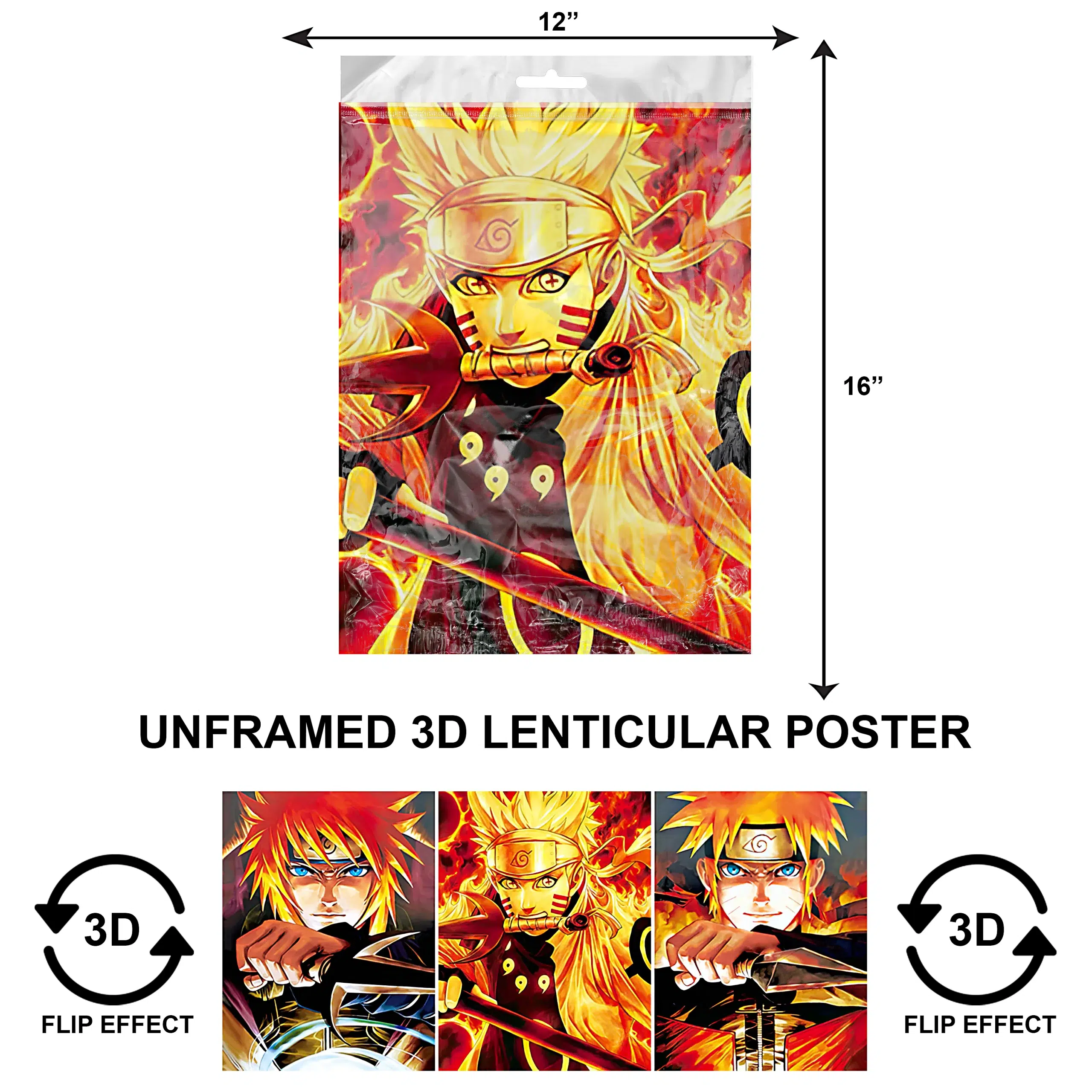 3DPNF-098 Anime – Naruto with Sword UnFramed Poster