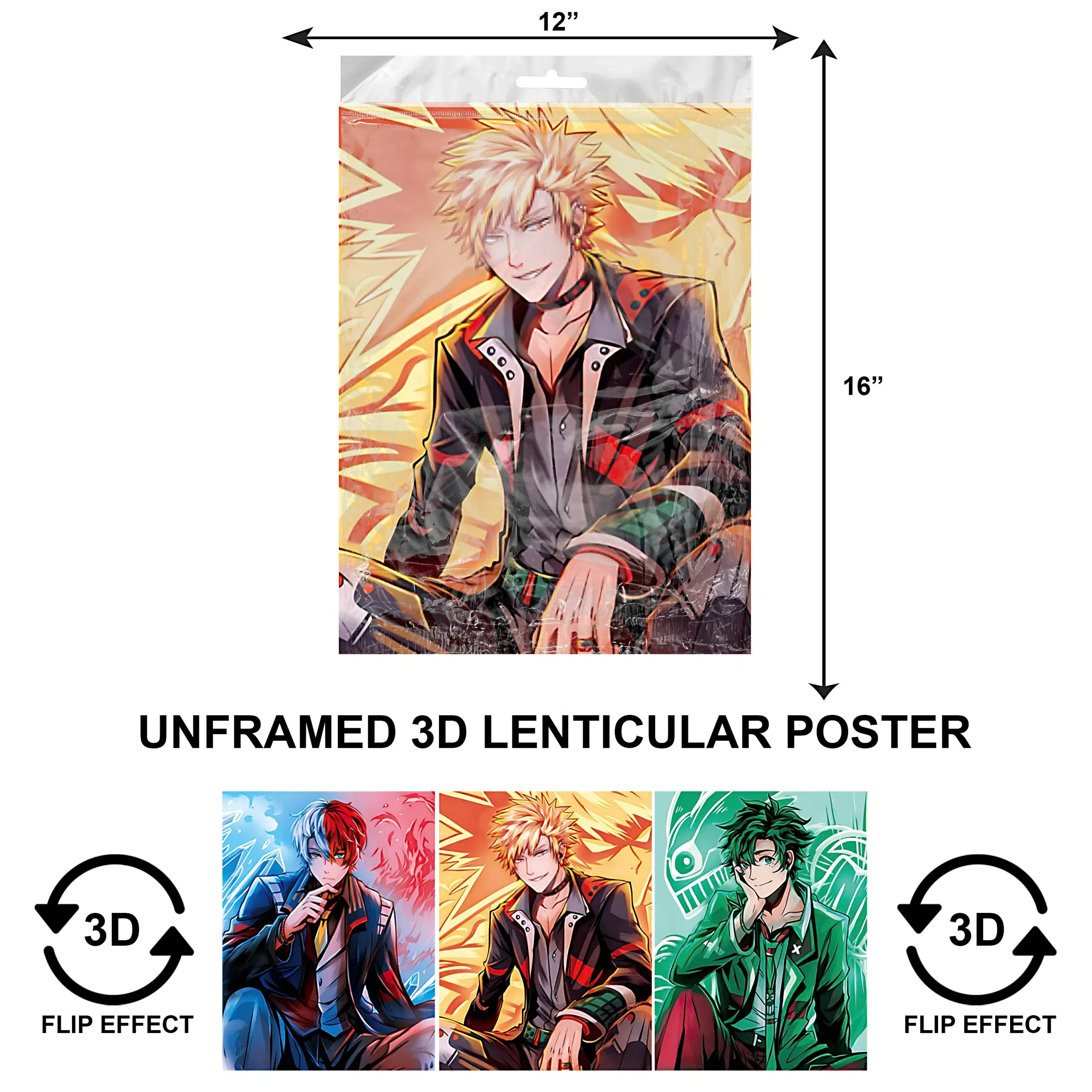 3DPNF-107 Anime – Katsuki Bakugo UnFramed Poster