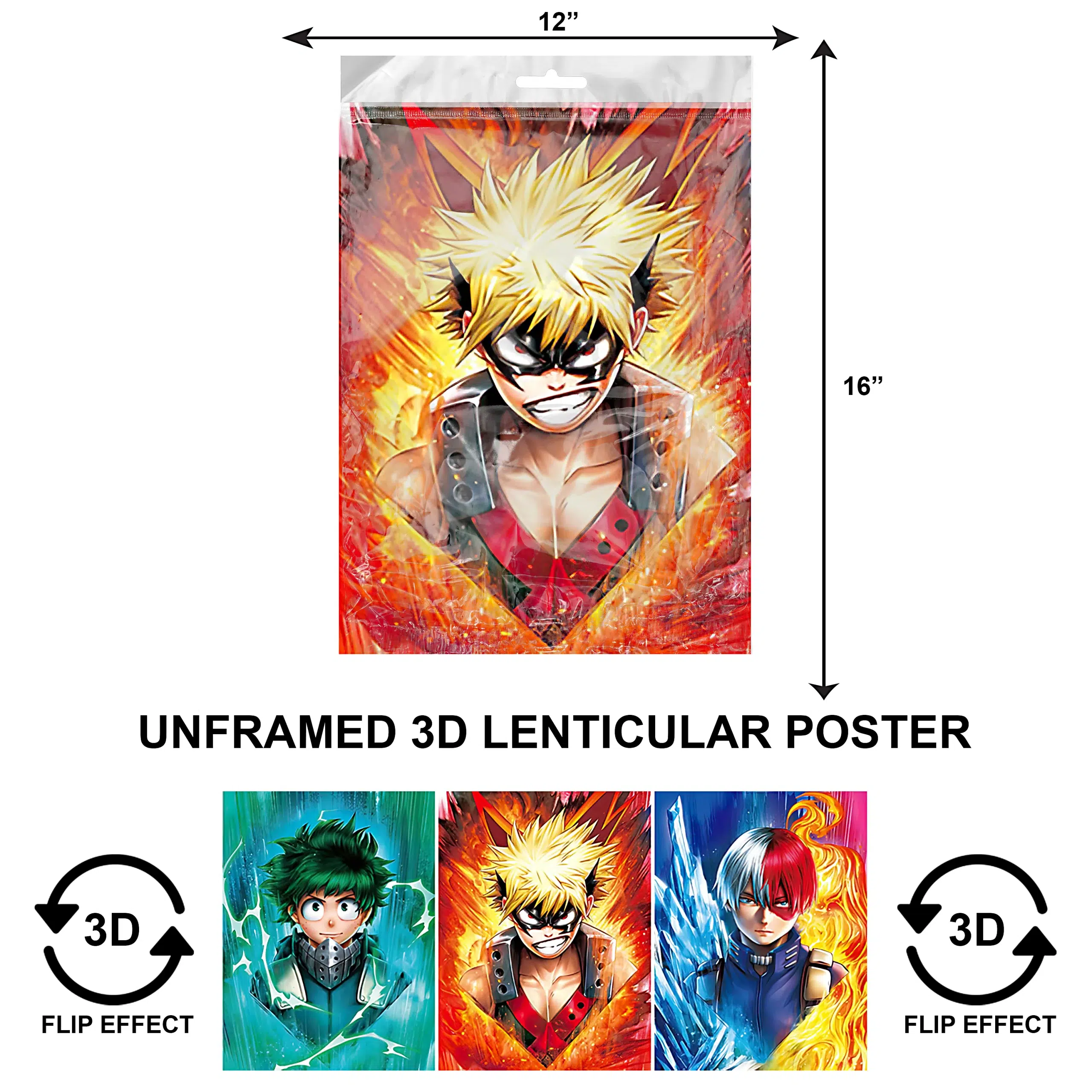 3DPNF-109 Anime – My Hero Academia – Katsuki Bakugo’s Revenge UnFramed Poster