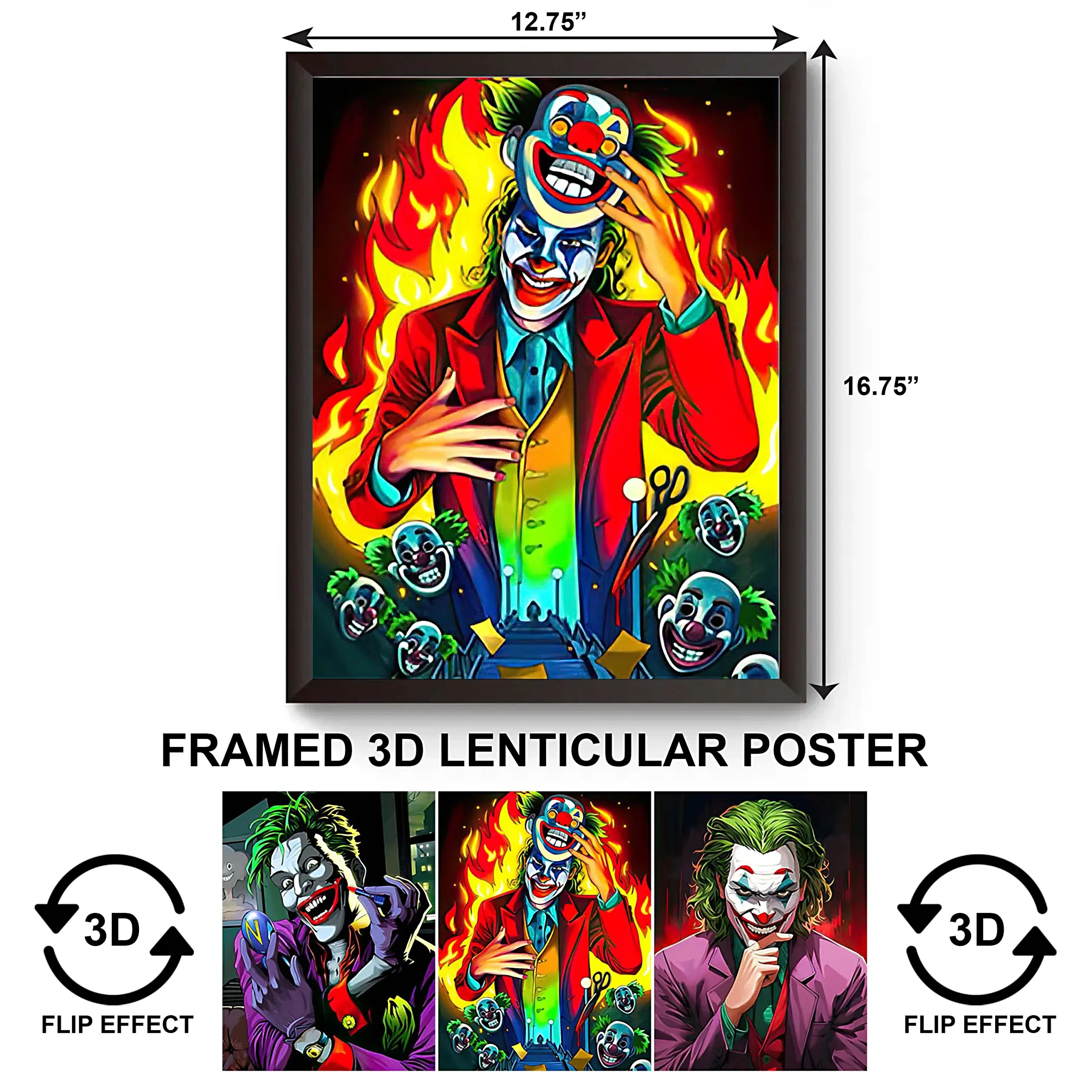 3DPWF-006 Super Villlains – DC The Joker Framed Poster