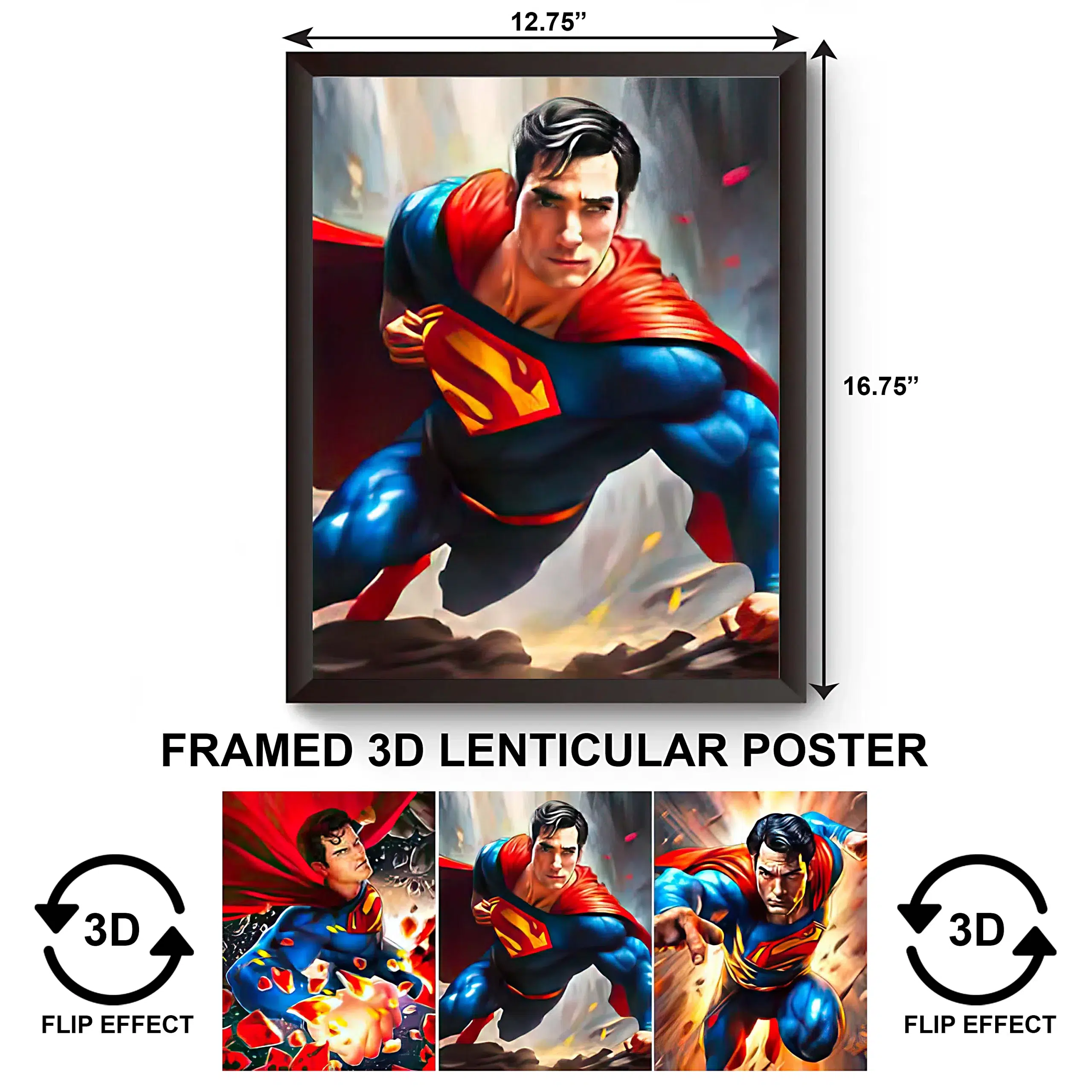 3DPWF-010 Super Heroes – DC Superman Framed Poster