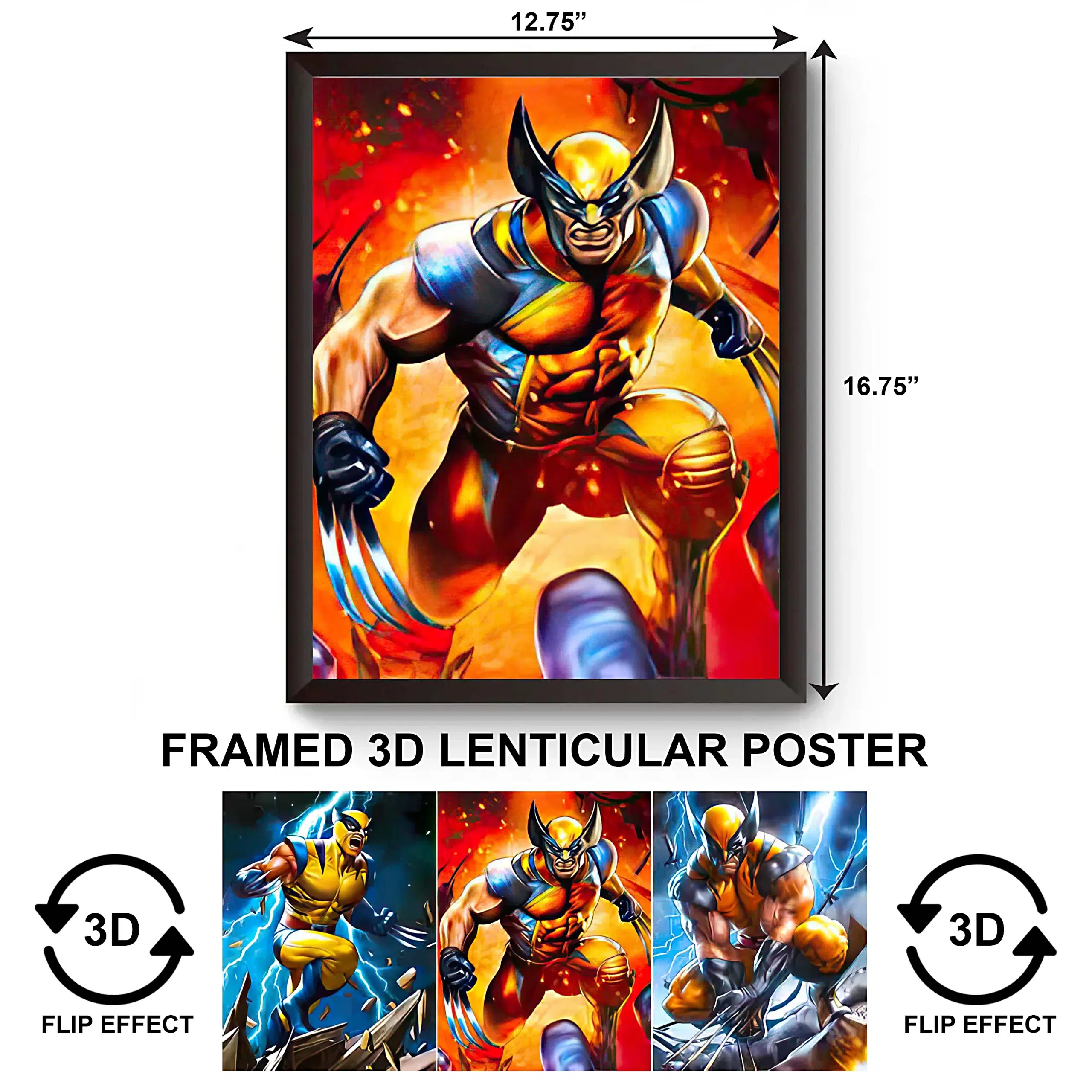 3DPWF-011 Super Heroes – Marvel X-Men Wolverine Framed Poster