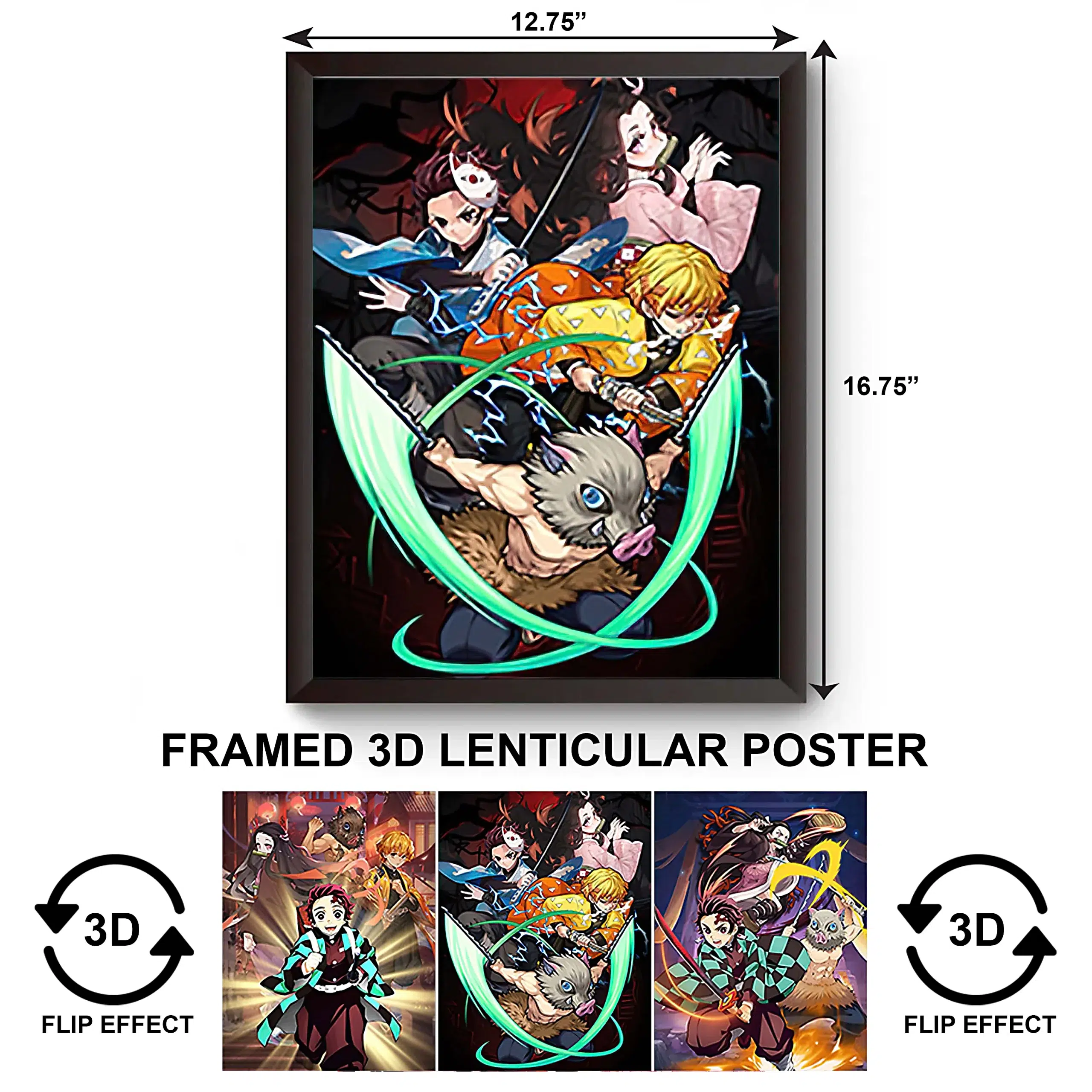 3DPWF-023 Anime – Demon Slayer Yaiba Framed Poster