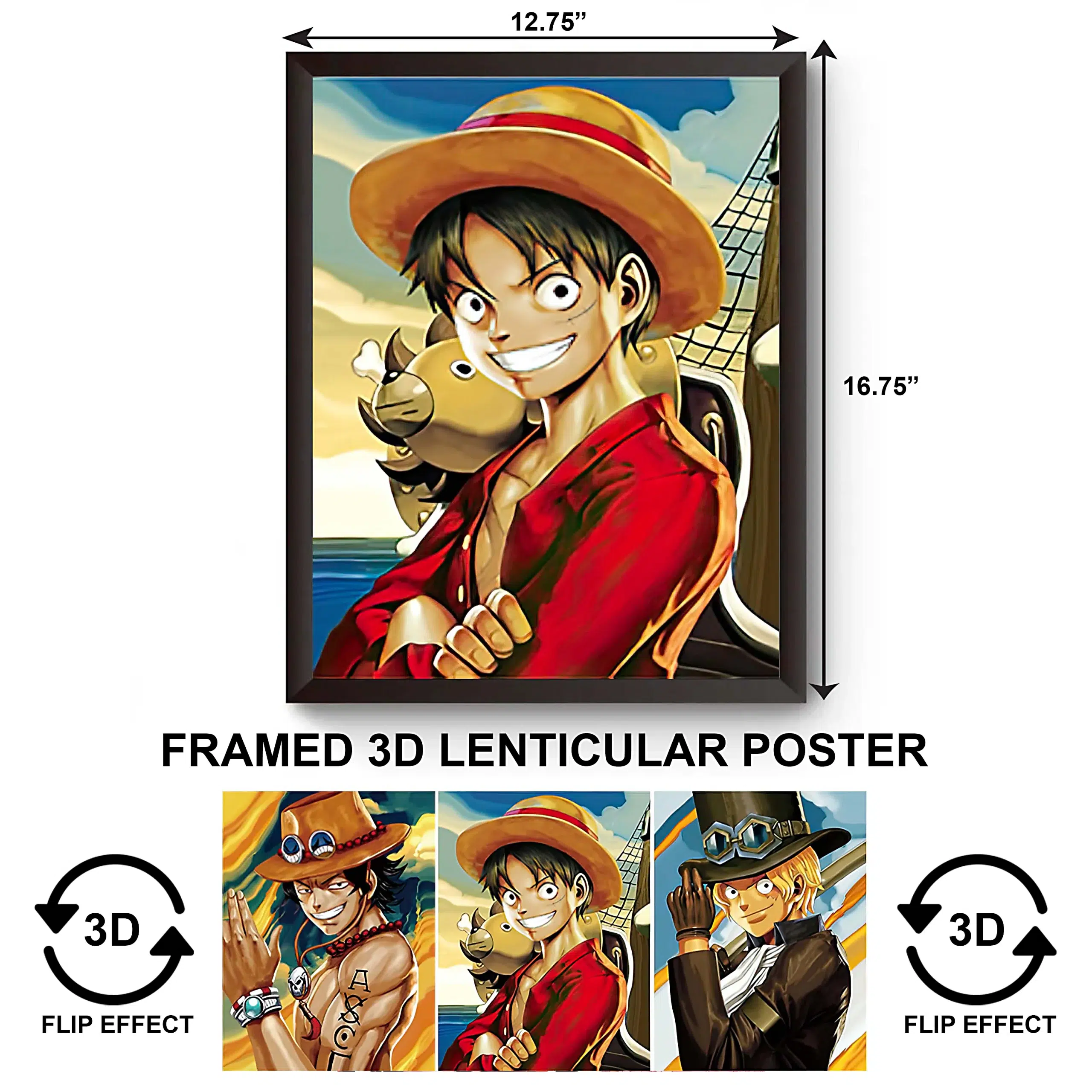 3DPWF-025 Anime – Monkey D Luffy Sexy Framed Poster