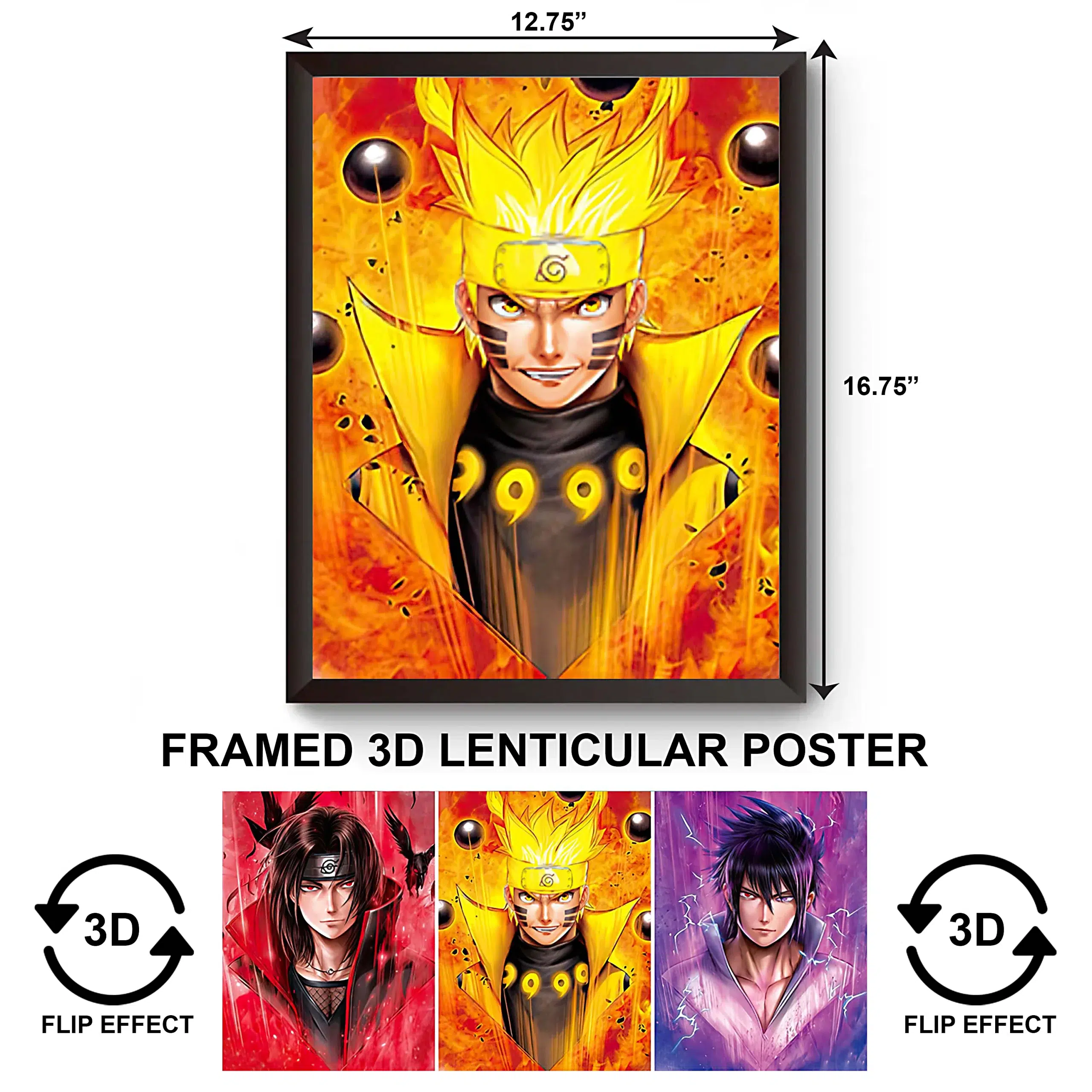 3DPWF-033 Anime – Naruto Tripple Framed Poster