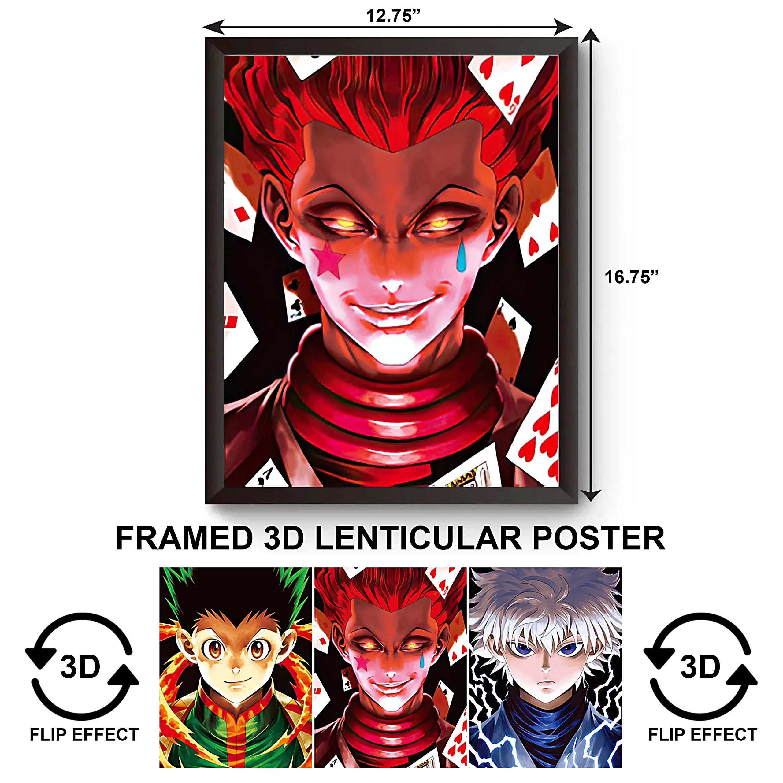 3DPWF-038 Anime – Hunters x Hunters Gon, killua, Hisoka Framed Poster