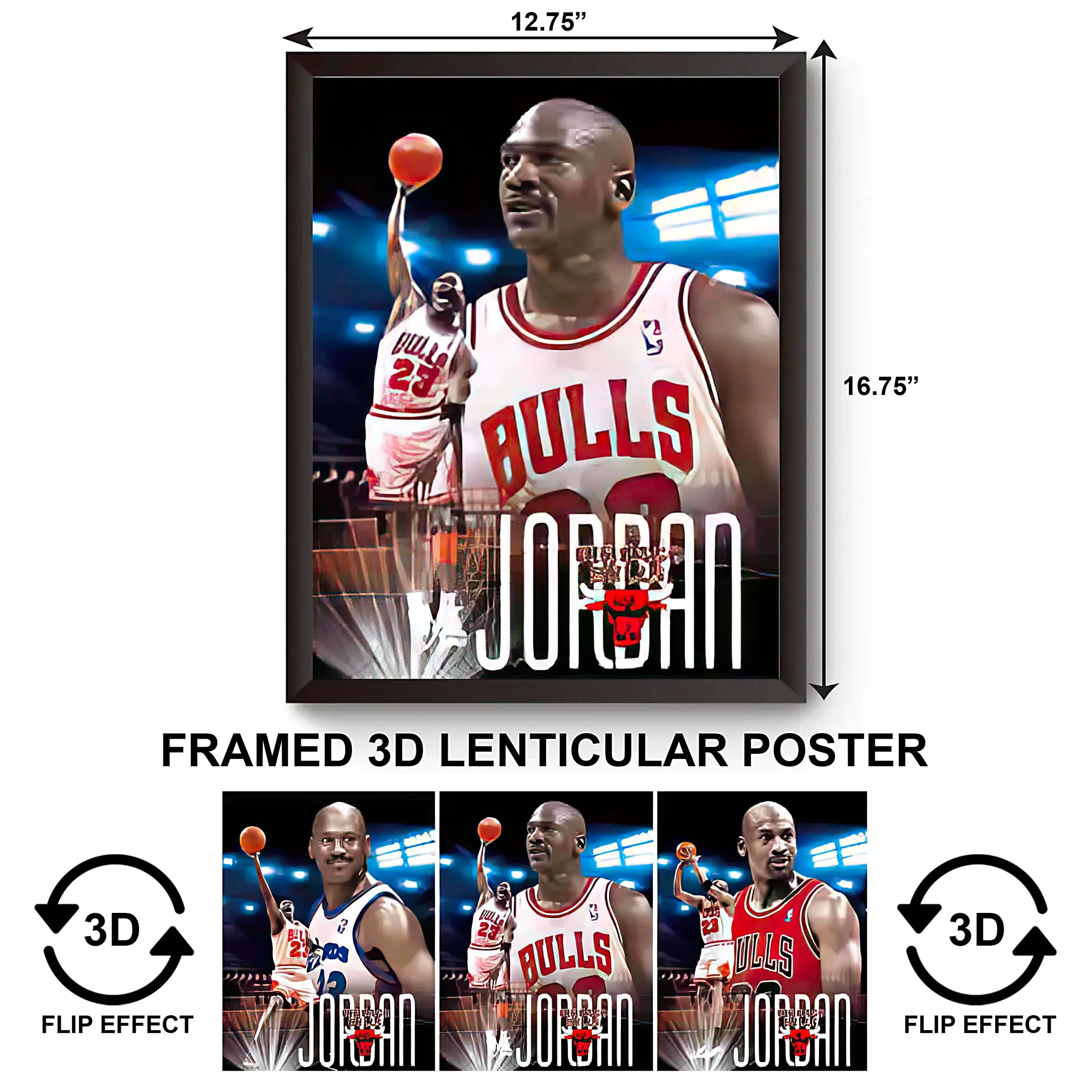 3DPWF-051 Sports – Bulls Michael Jordan Framed Poster