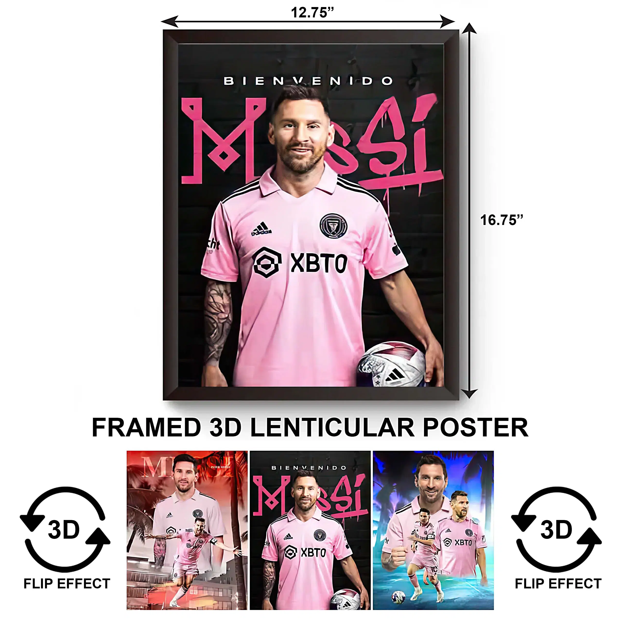 3DPWF-052 Sports – Leo Messi Framed Poster
