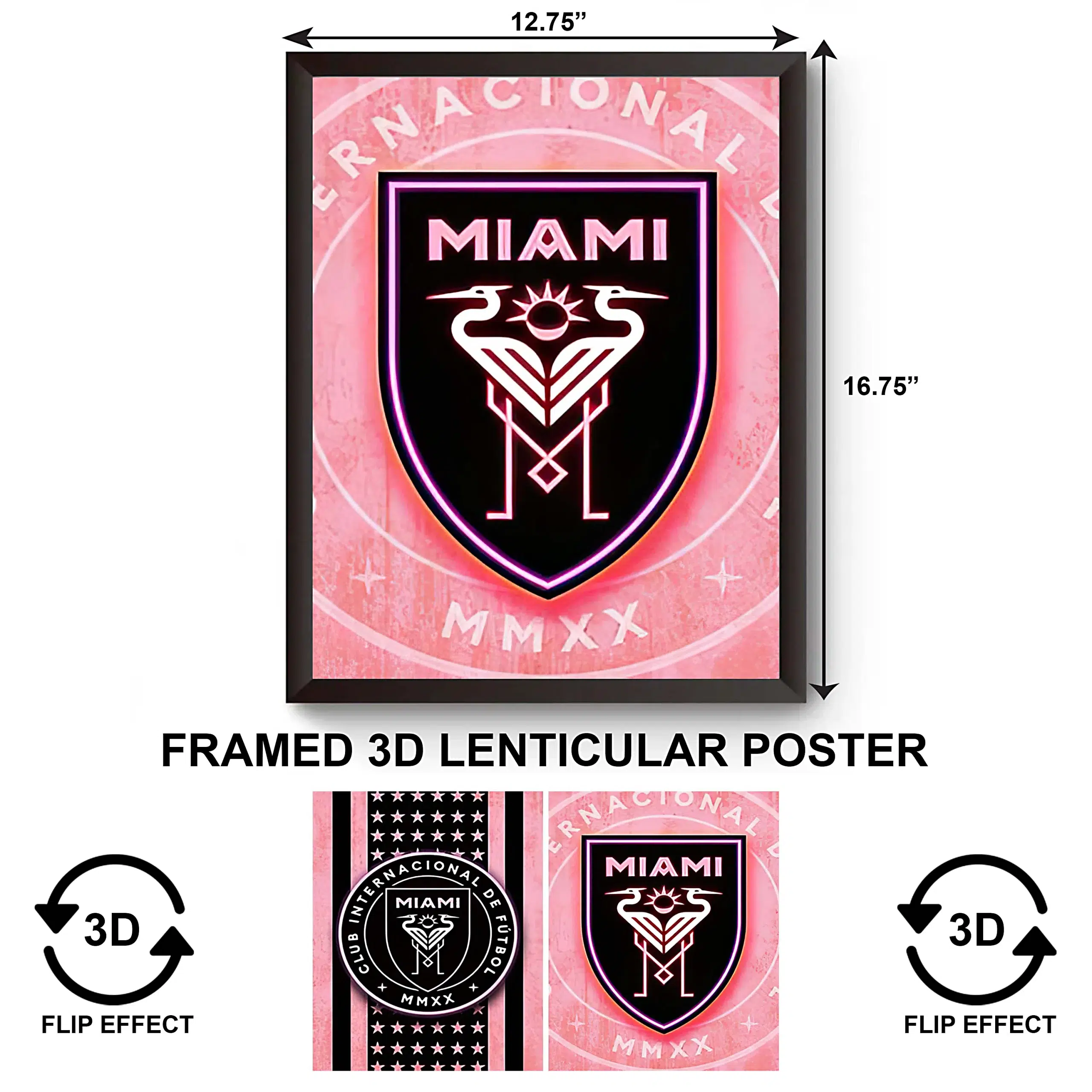 3DPWF-053 Sports – Miami Club Internacional de Futbol Logo Framed Poster