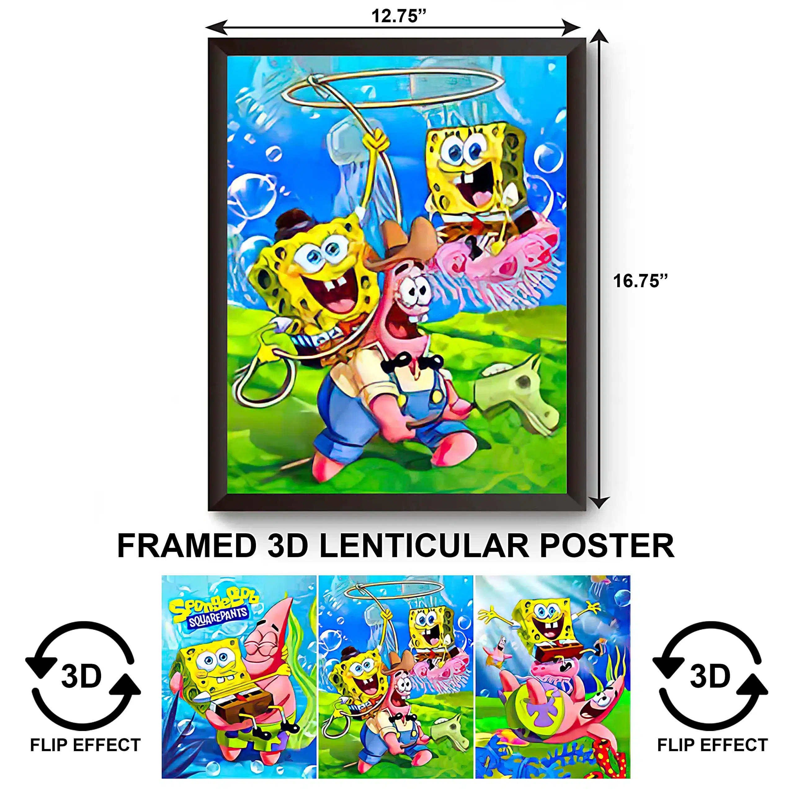 3DPWF-055 Cartoon – Sponge Bob Framed Poster