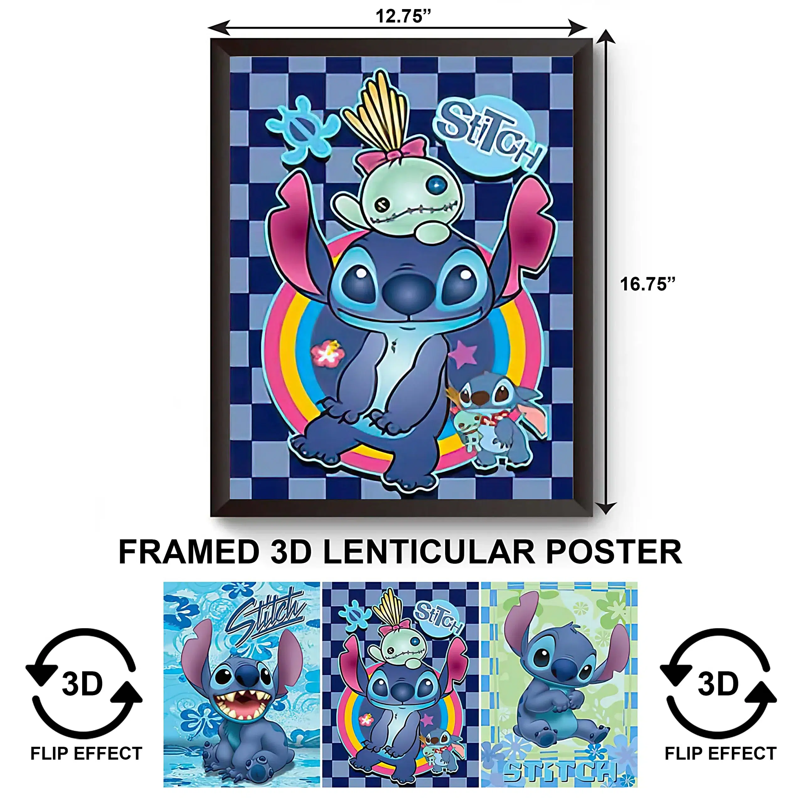 3DPWF-067 Cartoon – Stitch Framed Poster