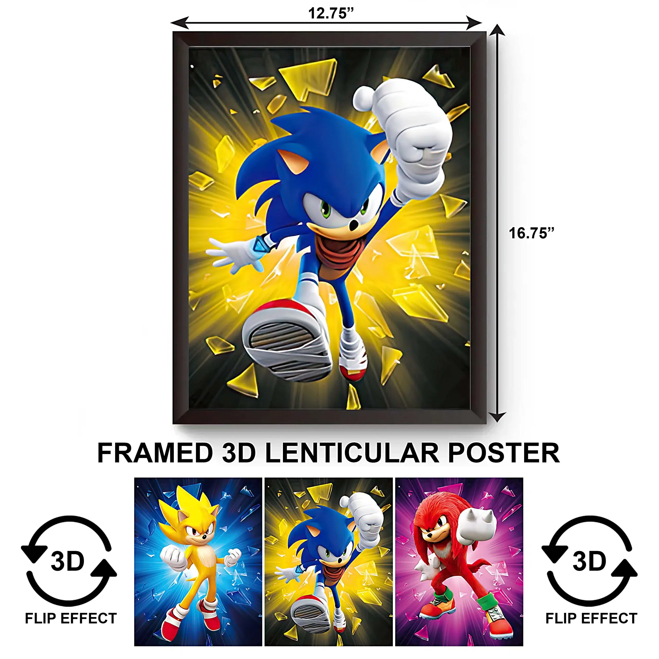 3DPWF-069 Cartoon – Sonic and  Friends Framed Poster