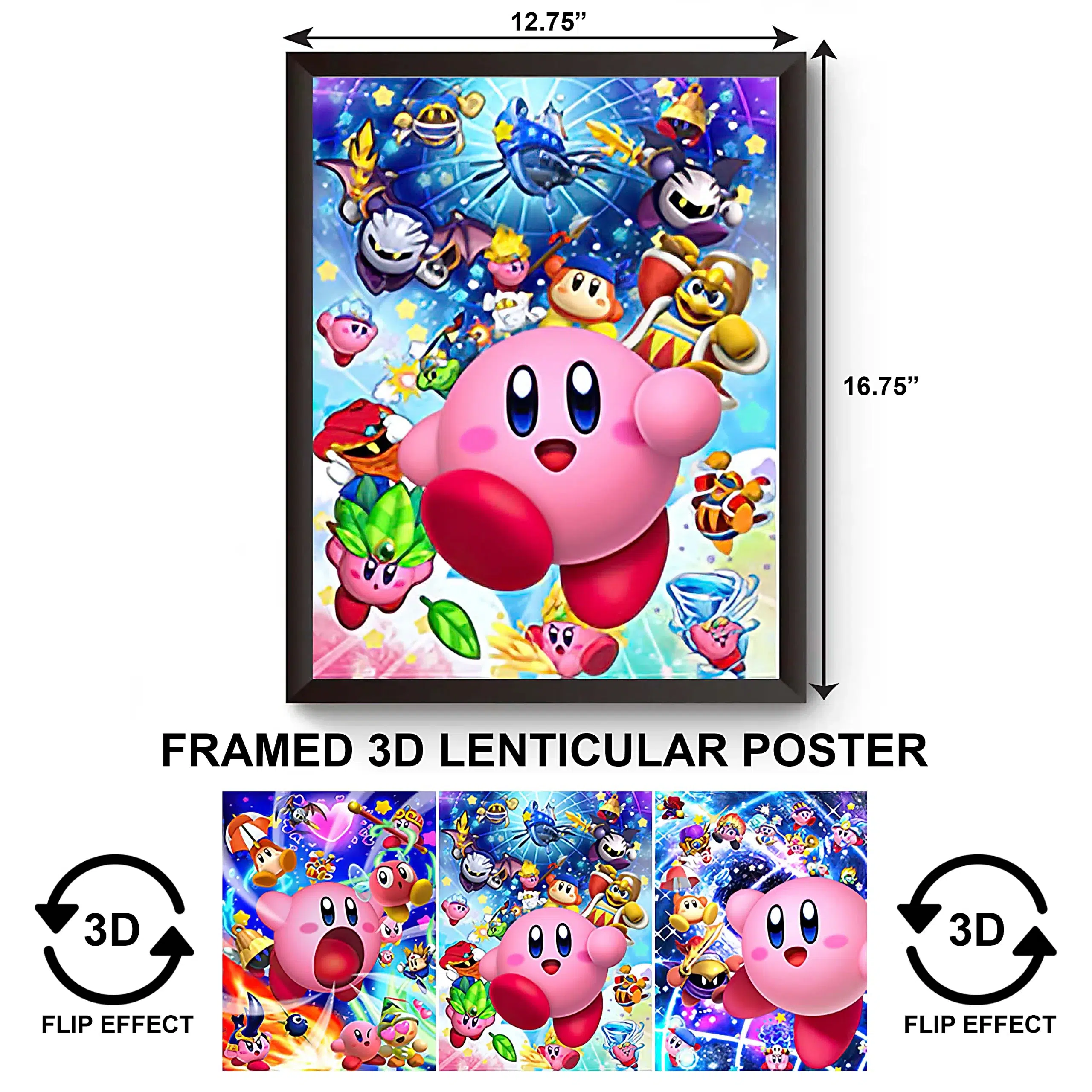 3DPWF-071 Cartoon – Kirby Star Allies Framed Poster