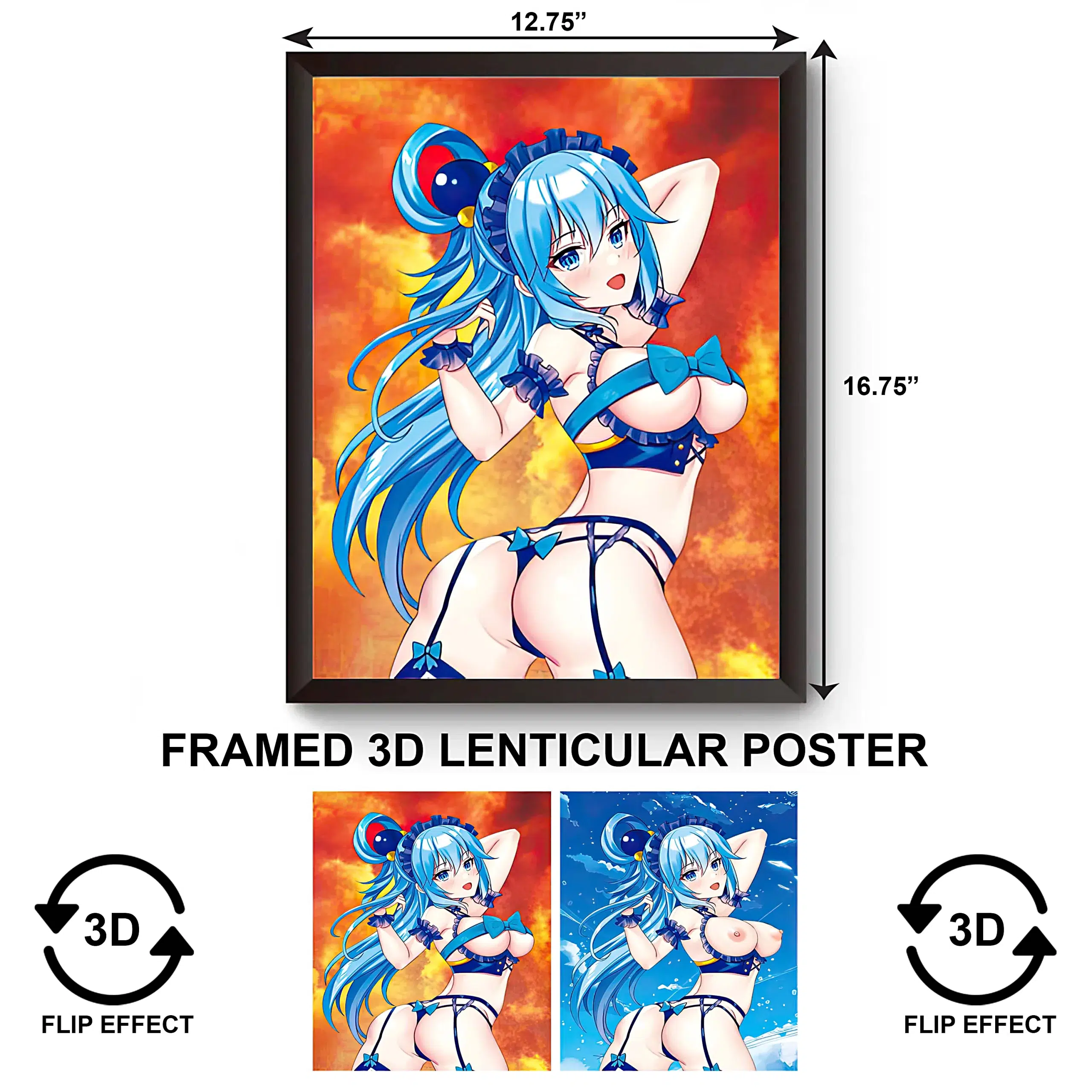 3DPWF-074 Anime – Aqua (KonoSuba) Framed Poster