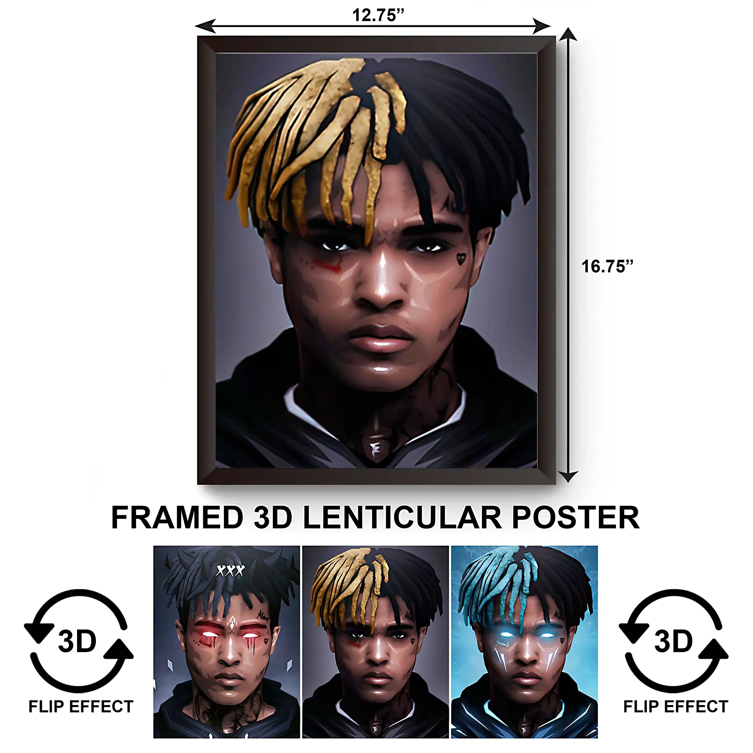3DPWF-088 Music – Rapper XXX Tentacion Framed Poster