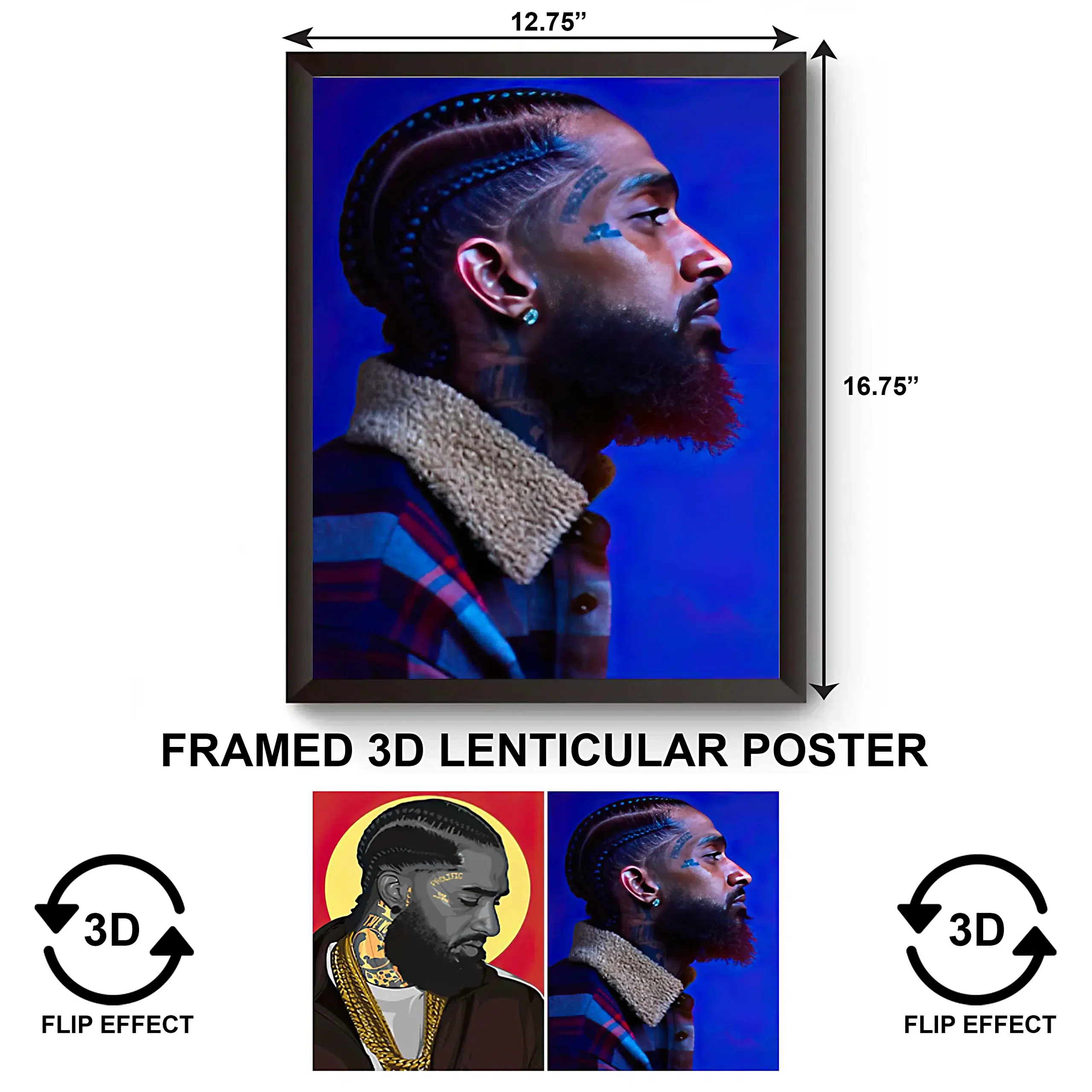 3DPWF-091 Music – Rapper Nipsey Hussle Framed Poster