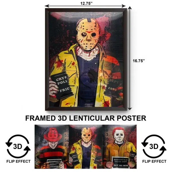 3DPWF-103 Movies - Horrifing Trio Framed Poster