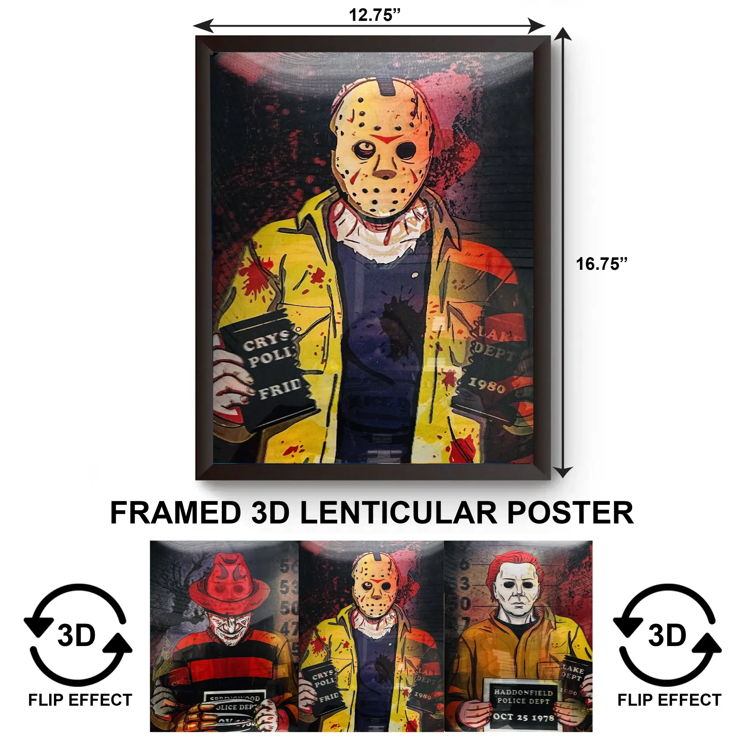 3DPWF-103 Movies – Horrifing Trio Framed Poster