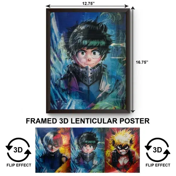 3DPWF-109 Anime - Izuku Midoriya MHA Framed Poster