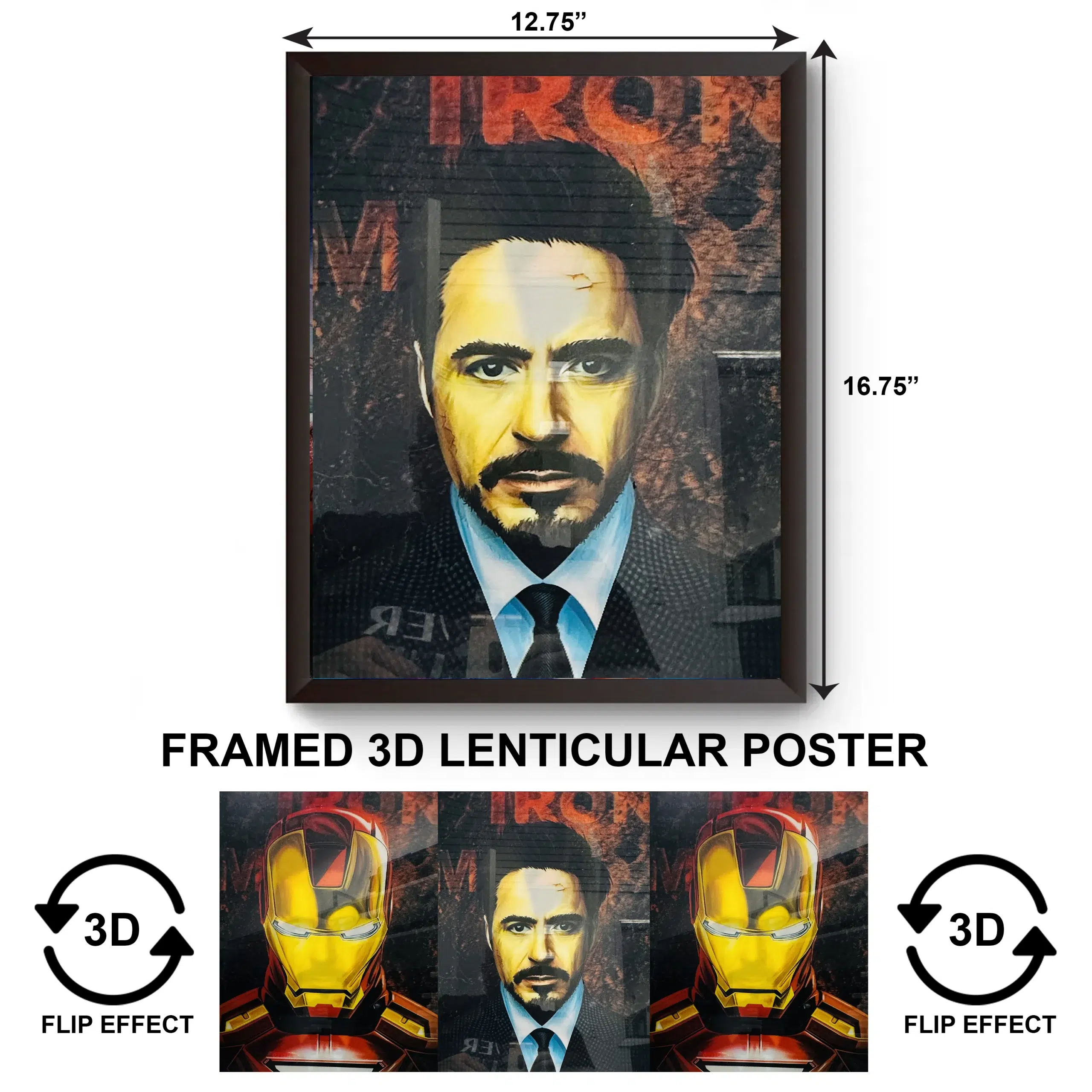 3DPWF-119 Movies – Iron Man Tony Stark Framed Poster